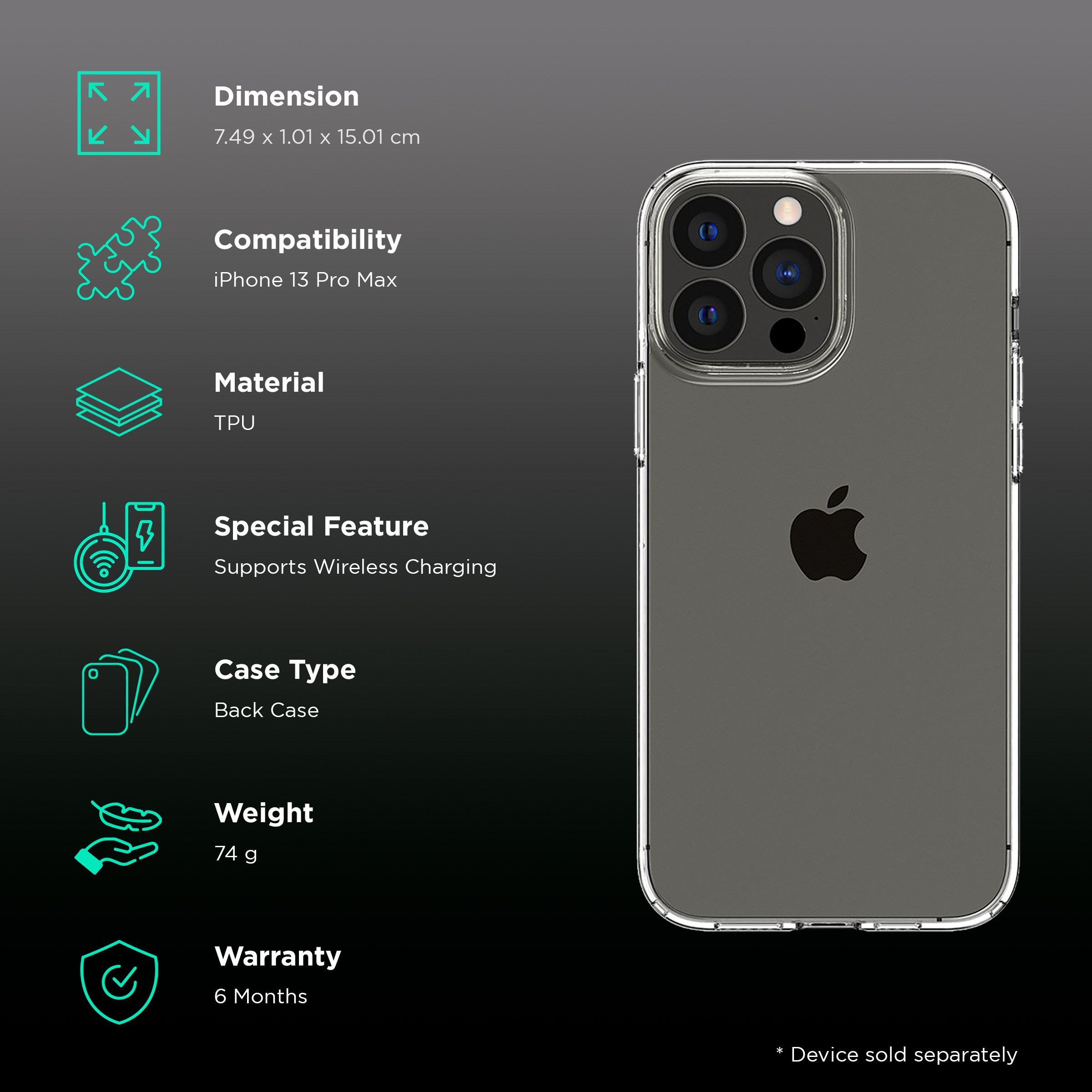 spigen Crystal Slot TPU Back Cover for Apple iPhone 13 Pro (Wireless Charging Compatible, Crystal Clear)_2