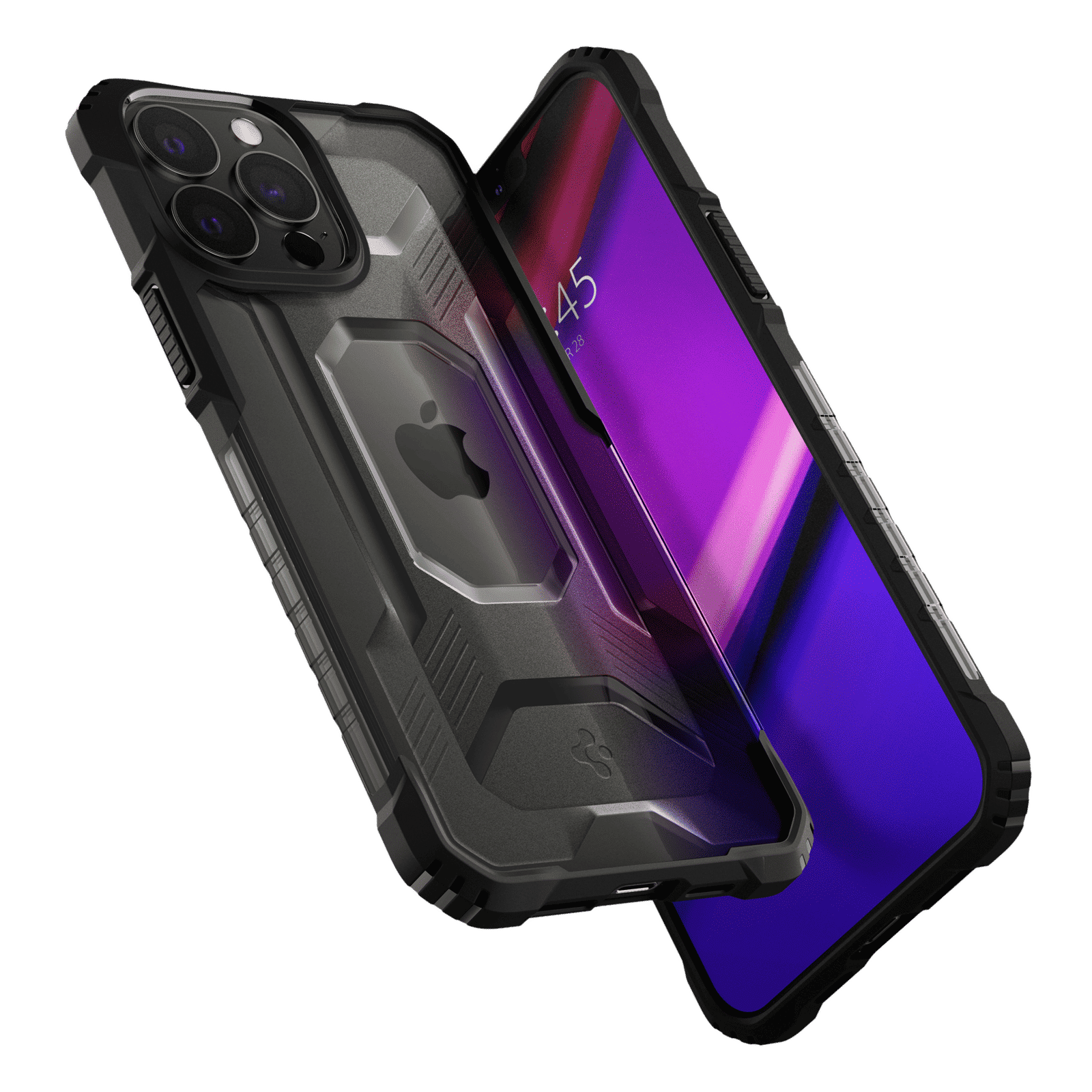 spigen Nitro Force TPU & Polycarbonate Back Cover for Apple iPhone 13 Pro (Air Cushion Technology, Matte Black)_15