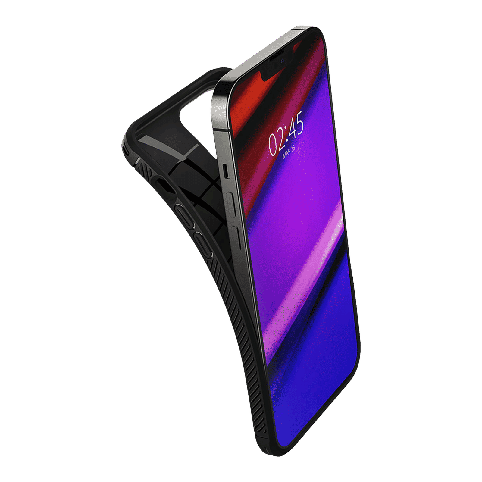 spigen Rugged Armor TPU Back Cover for Apple iPhone 13 Pro (Wireless Charging Compatible, Matte Black)_14