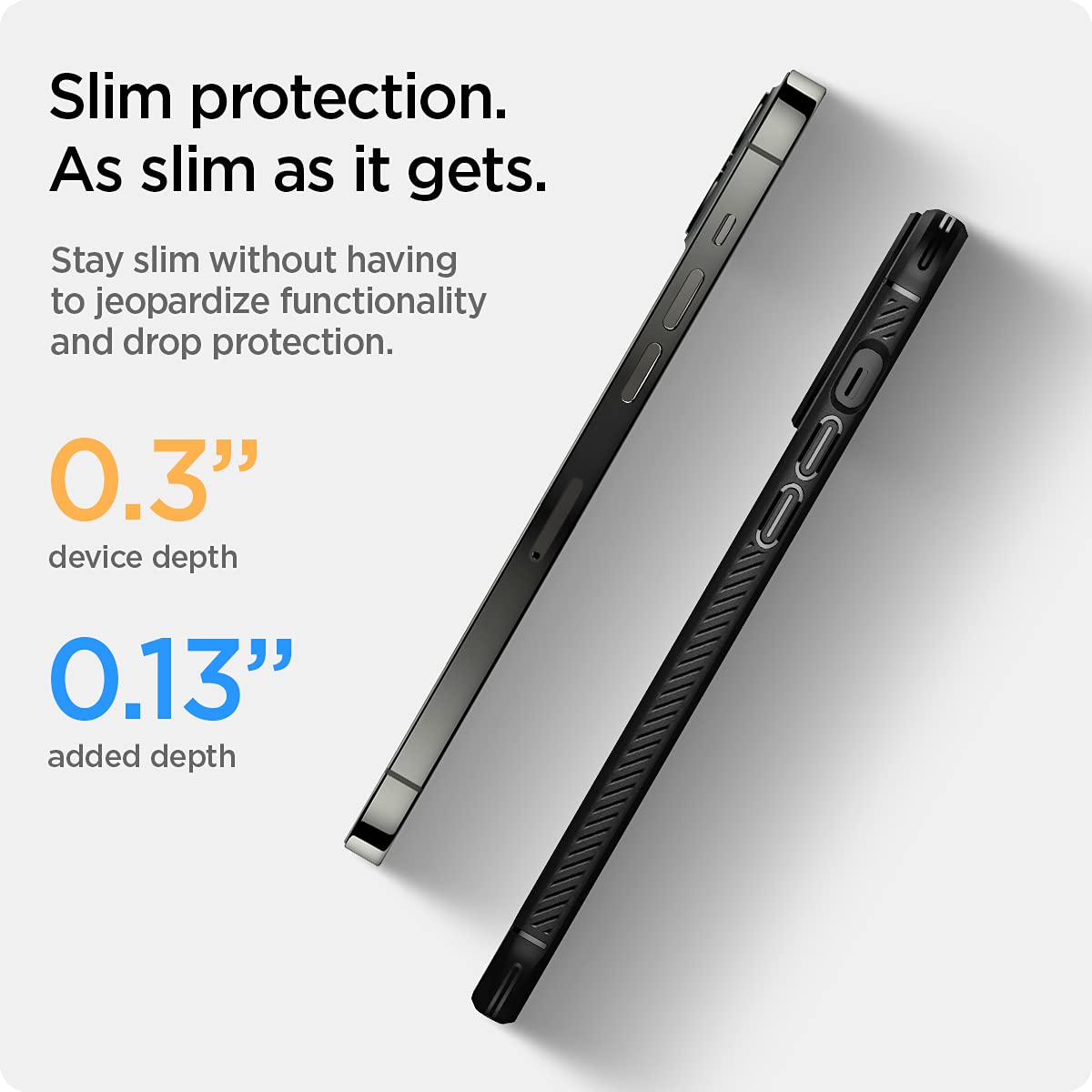 spigen Rugged Armor TPU Back Cover for Apple iPhone 13 Pro (Wireless Charging Compatible, Matte Black)_10