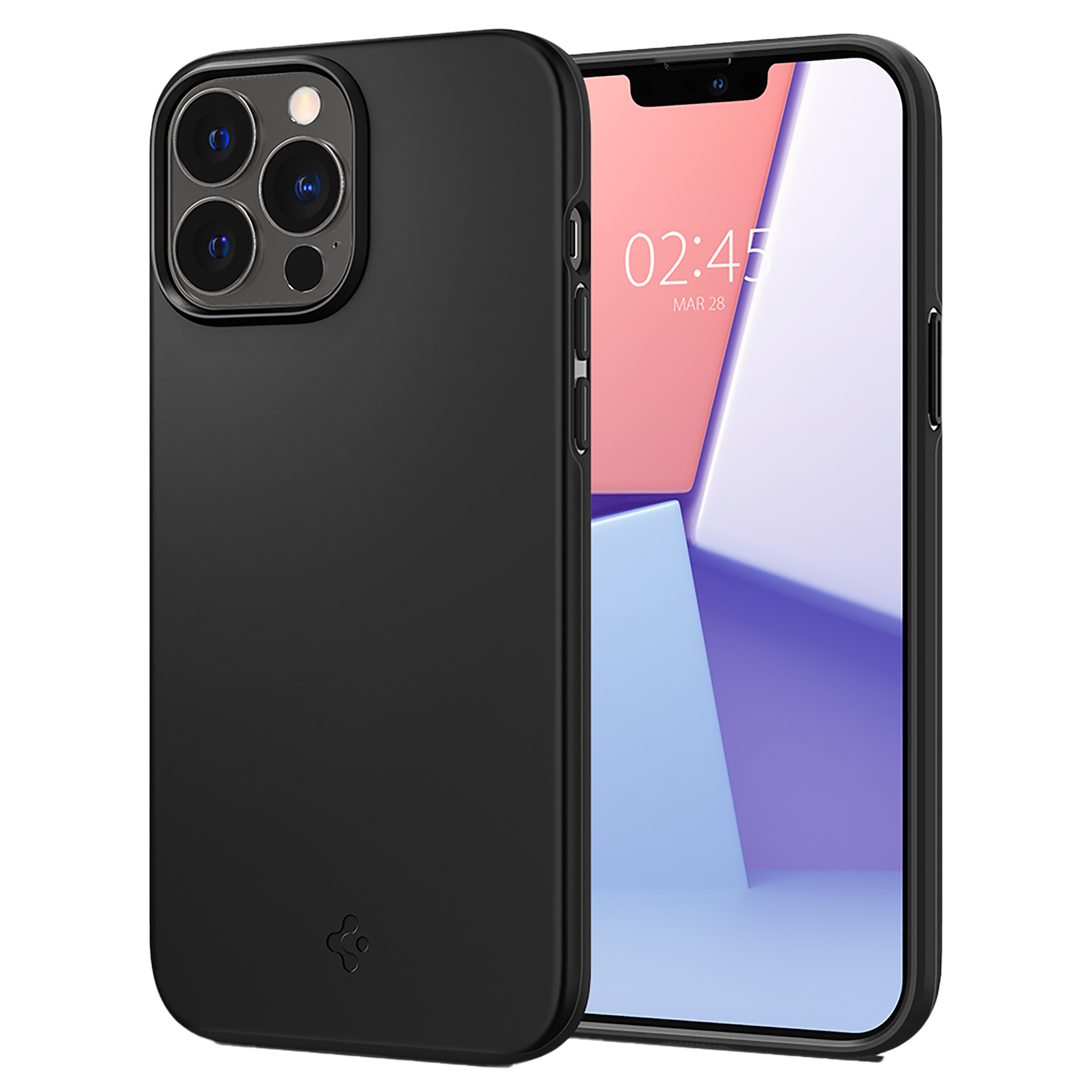 spigen Thin Fit TPU & Polycarbonate Back Cover for Apple iPhone 13 Pro (Wireless Charging Compatible, Black)_1