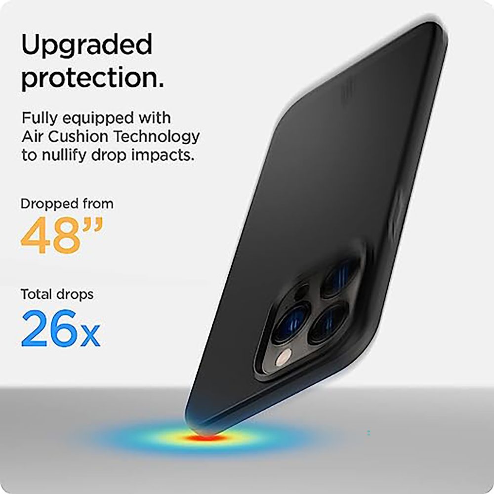 spigen Thin Fit TPU & Polycarbonate Back Cover for Apple iPhone 13 Pro (Wireless Charging Compatible, Black)_6