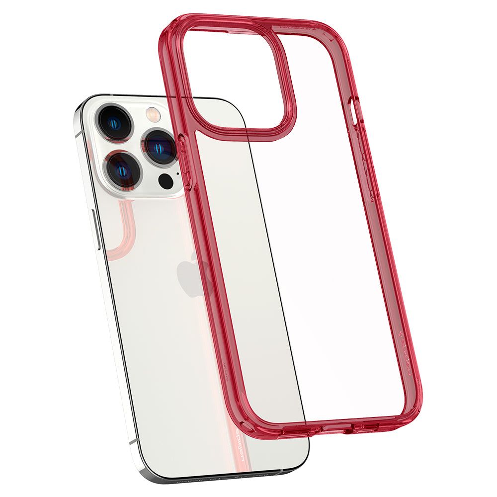 spigen Ultra Hybrid TPU Back Cover for Apple iPhone 13 Pro (Air Cushion Technology, Red Crystal)_8