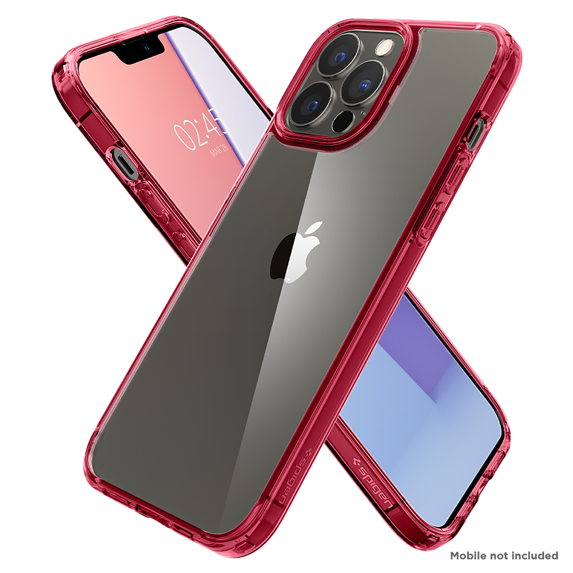 spigen Ultra Hybrid TPU Back Cover for Apple iPhone 13 Pro (Air Cushion Technology, Red Crystal)_11