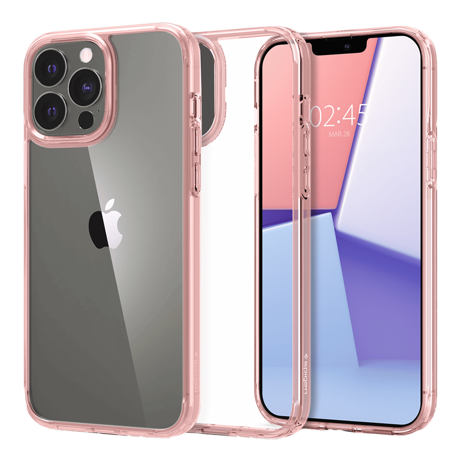 spigen Ultra Hybrid TPU & Polycarbonate Back Cover for Apple iPhone 13 Pro (Supports Wireless Charging, Rose Crystal)_1