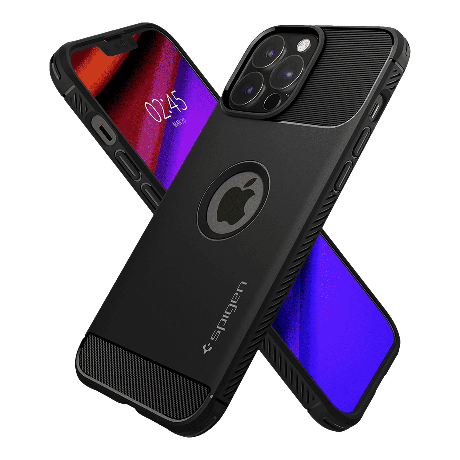 spigen Rugged Armor TPU Back Cover for Apple iPhone 13 Pro Max (Wireless Charging Compatible, Matte Black)_13