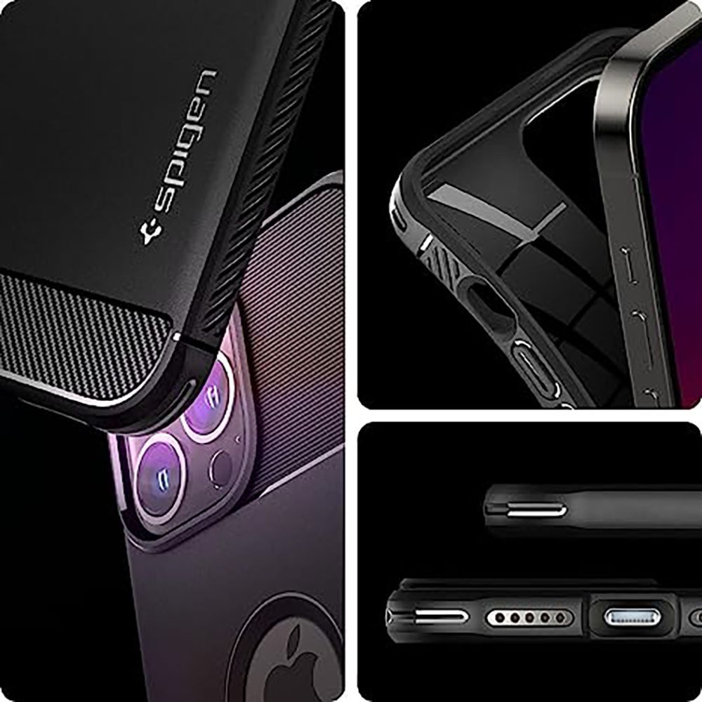 spigen Rugged Armor TPU Back Cover for Apple iPhone 13 Pro Max (Wireless Charging Compatible, Matte Black)_5