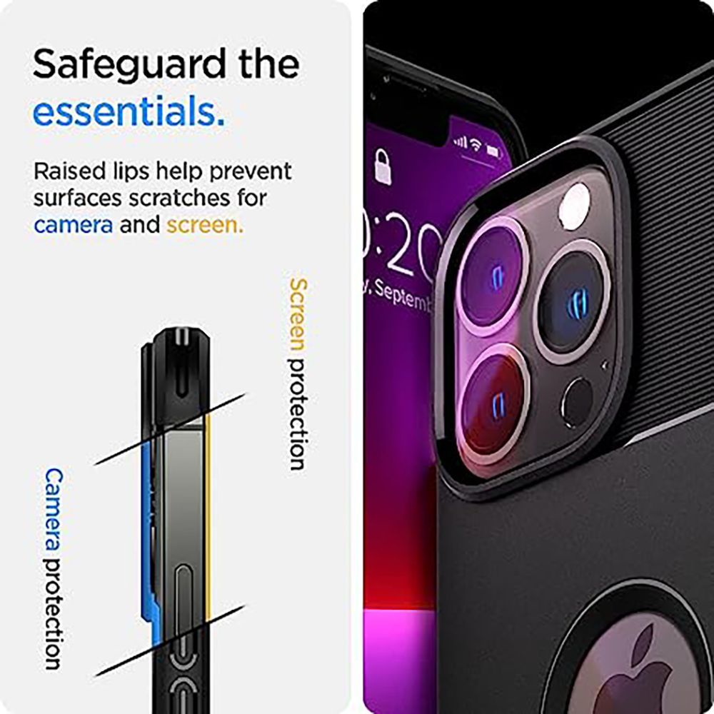 spigen Rugged Armor TPU Back Cover for Apple iPhone 13 Pro Max (Wireless Charging Compatible, Matte Black)_7