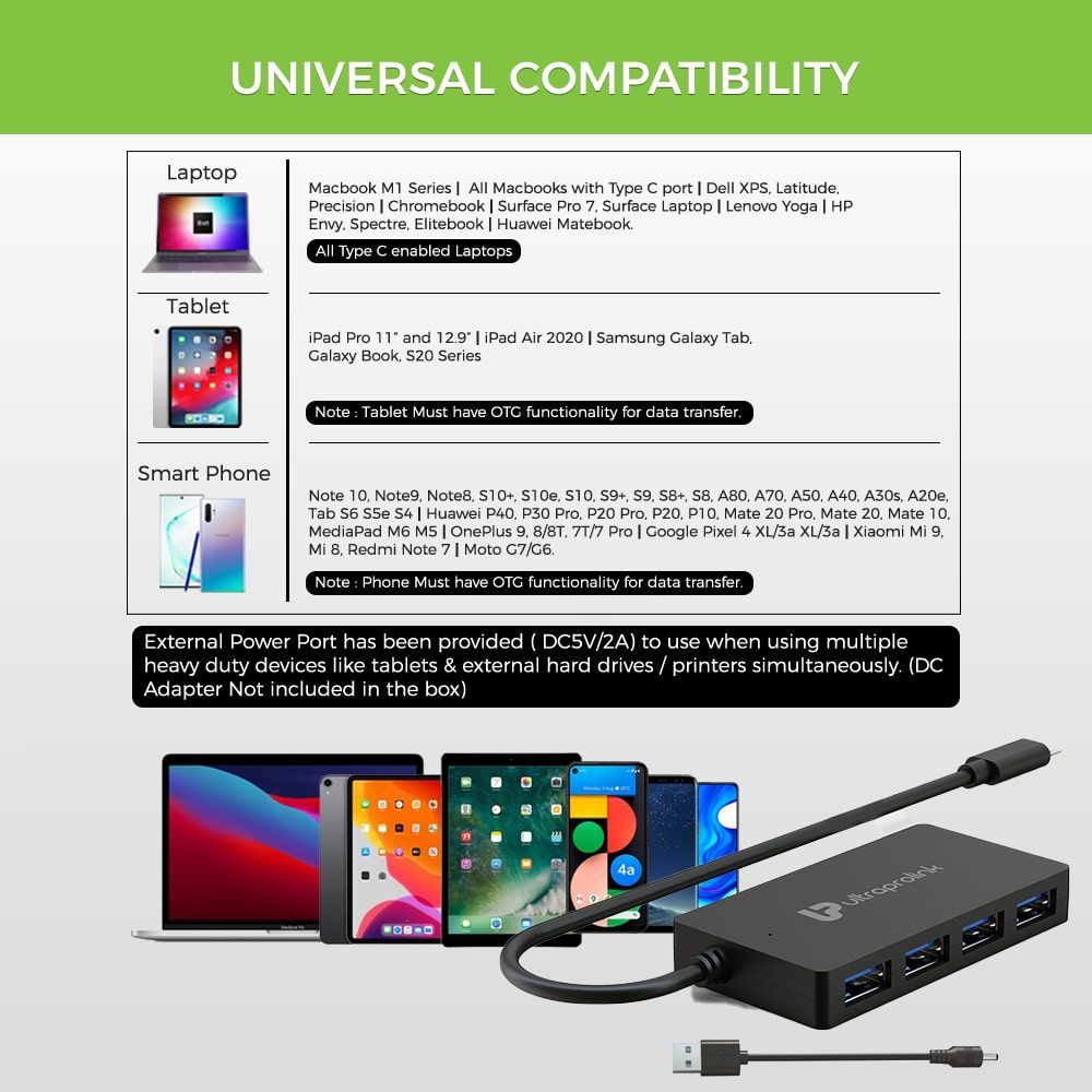 UltraProlink iExpand USB 3.1 Type C to USB 3.0 Type A USB Hub (High Speed Transfer Data, Black)_4