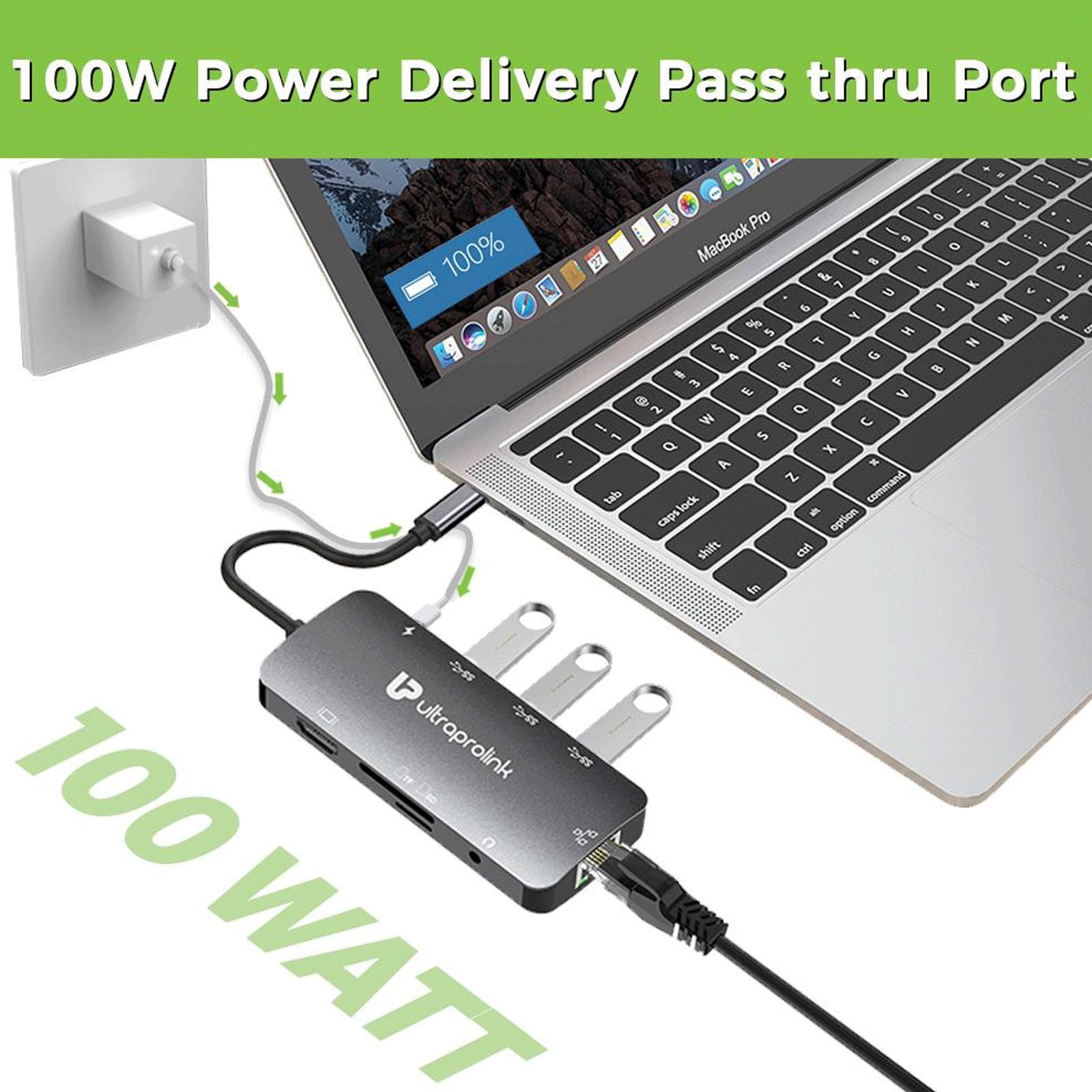 UltraProlink Slimport 4C 9-in-1 USB 3.1 Type C to HDMI Type A, USB 3.0 Type A, USB Type C, SD Card Slot, TF Card Reader, RJ45, 3.5mm Stereo USB Hub (Faster Data Transfer, Grey)_10