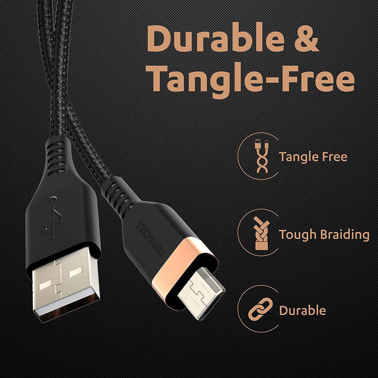 DURACELL Type A to Type B 3.96 Feet (1.2 M) Cable (Tangle-free Design, Black)_6