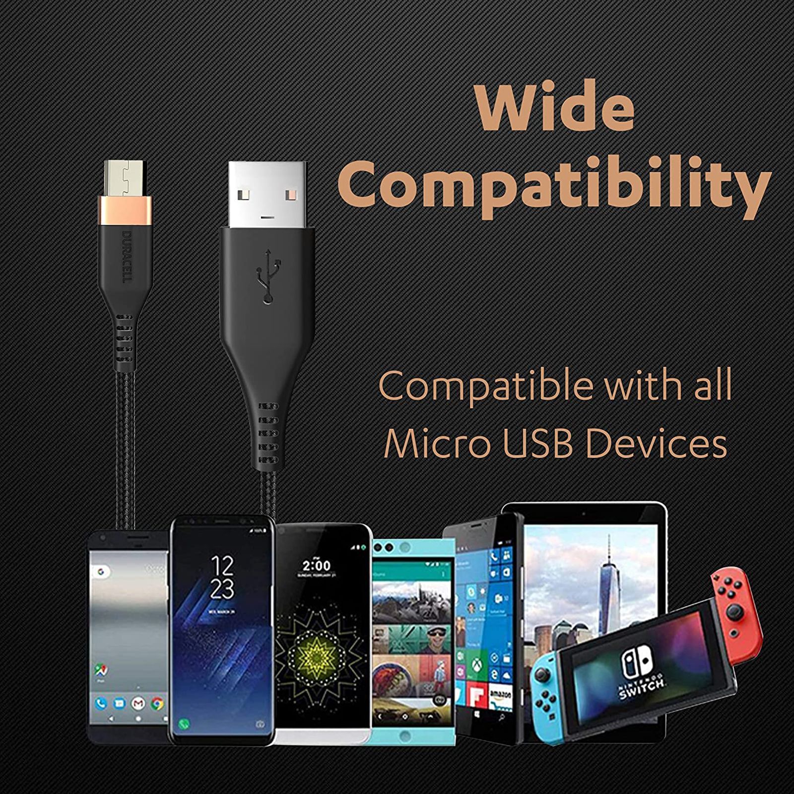 DURACELL Type A to Type B 3.96 Feet (1.2 M) Cable (Tangle-free Design, Black)_3