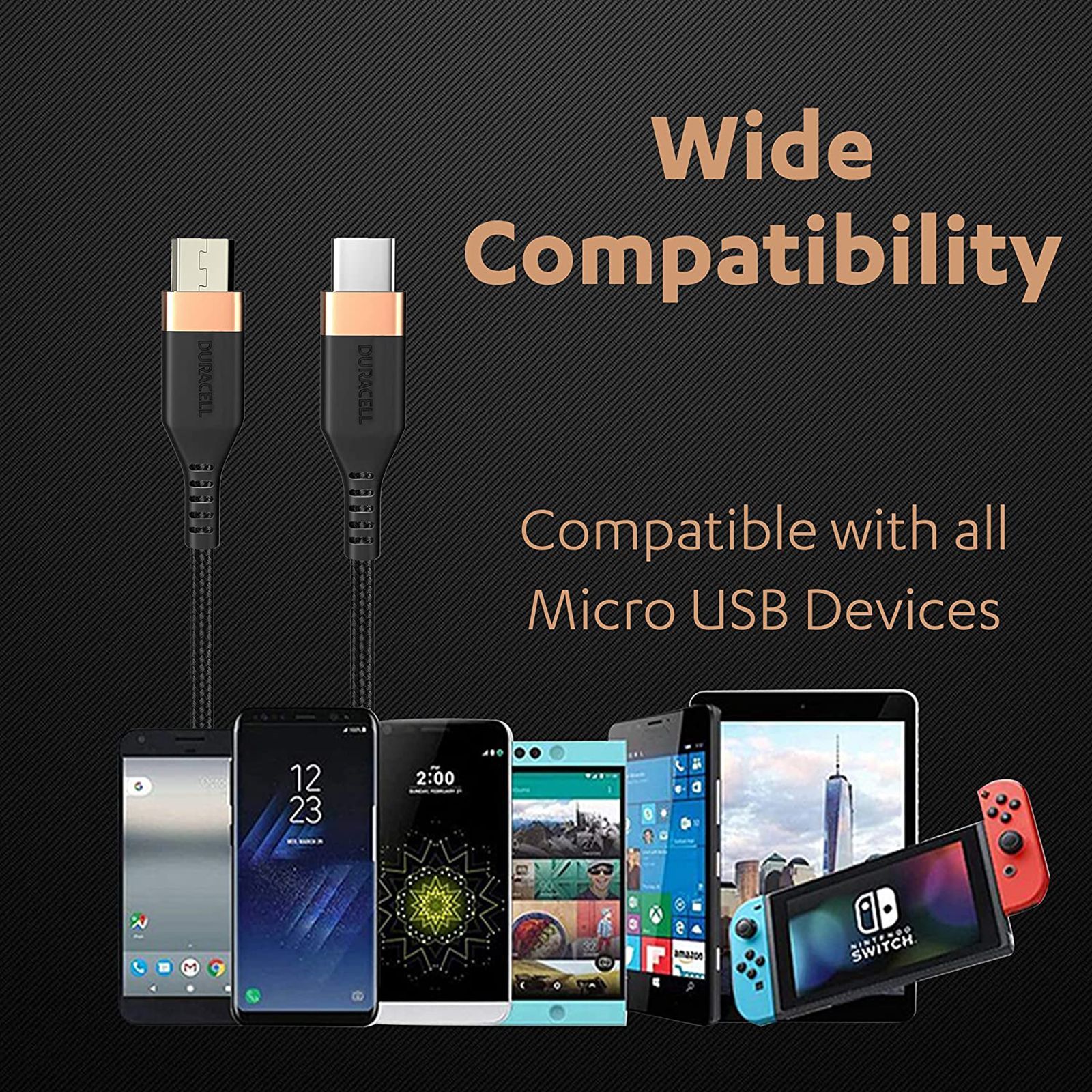 DURACELL Type C to Type B 3.96 Feet (1.2 M) Cable (Tangle-free Design, Black)_5