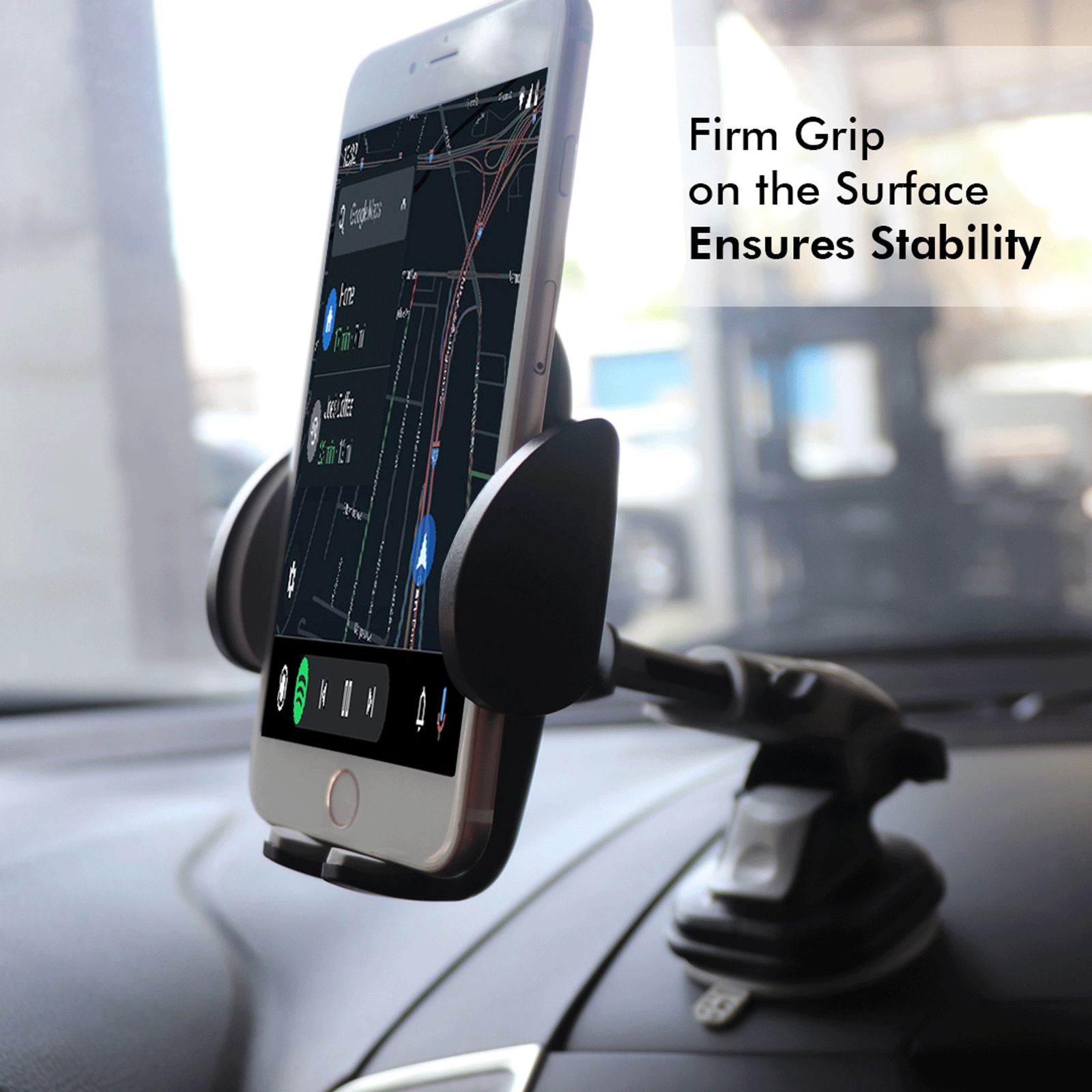 pTron Mount ST4F Adjustable Car Mount Phone Holder for Dashboard & Windshield (Rotating Clamp, Black)_7