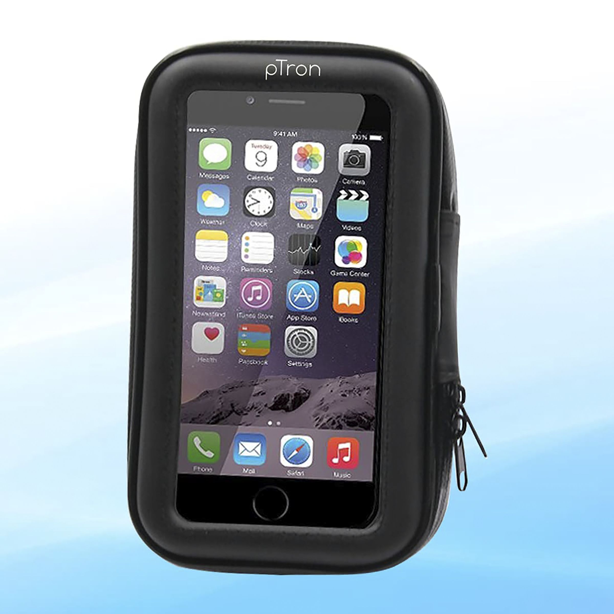 pTron Mount ST2B Mobile Phone Holder Case (Zip Lock & Cushion Pad, 140318062, Black)_9