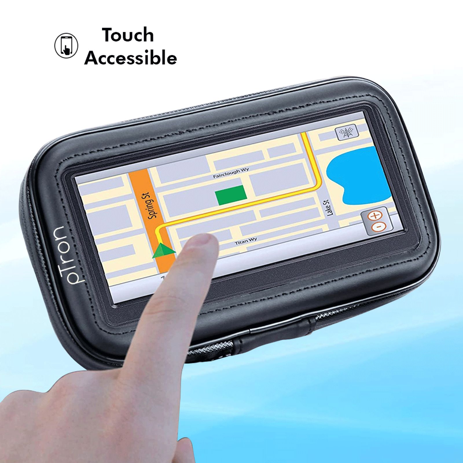 pTron Mount ST2B Mobile Phone Holder Case (Zip Lock & Cushion Pad, 140318062, Black)_11