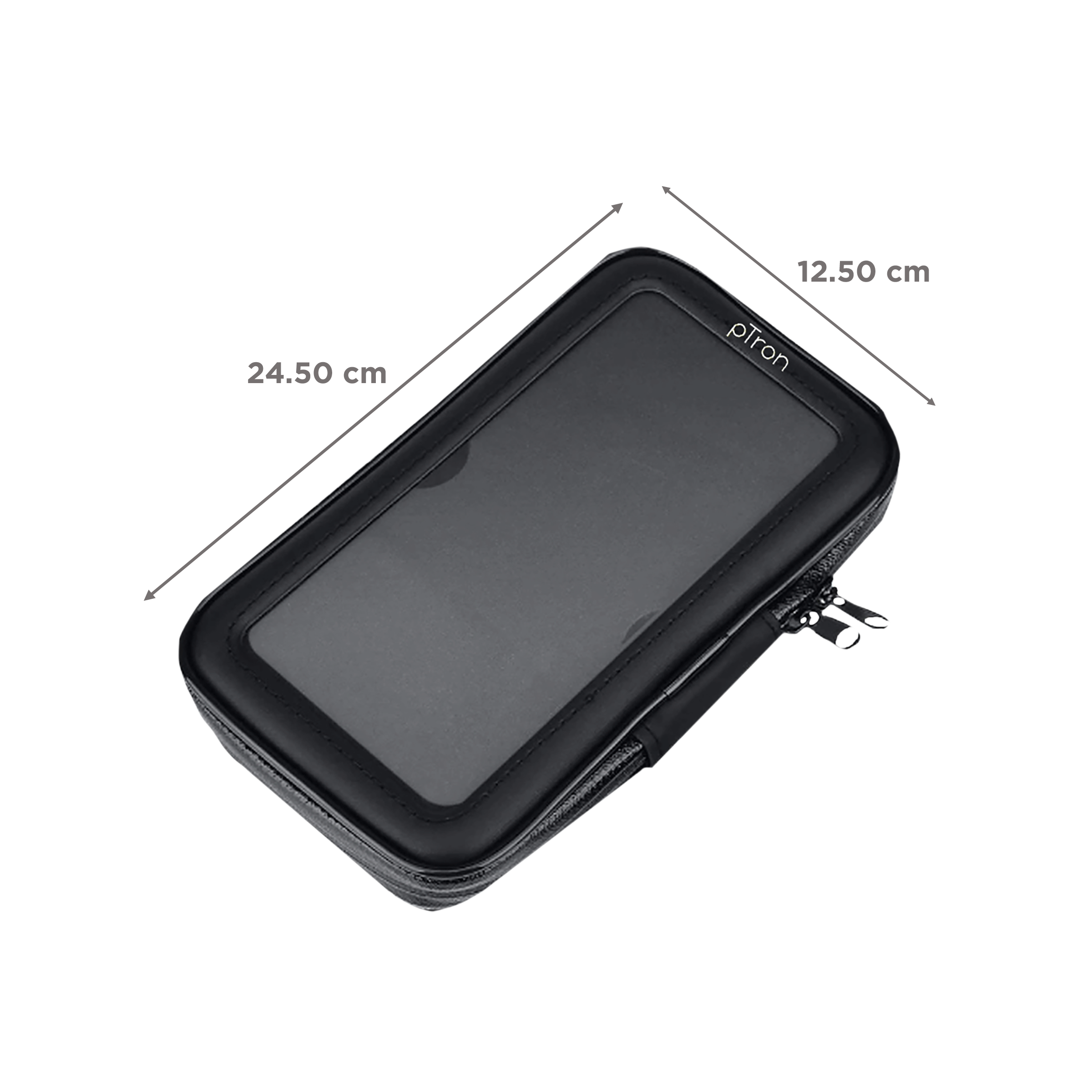 pTron Mount ST2B Mobile Phone Holder Case (Zip Lock & Cushion Pad, 140318062, Black)_2