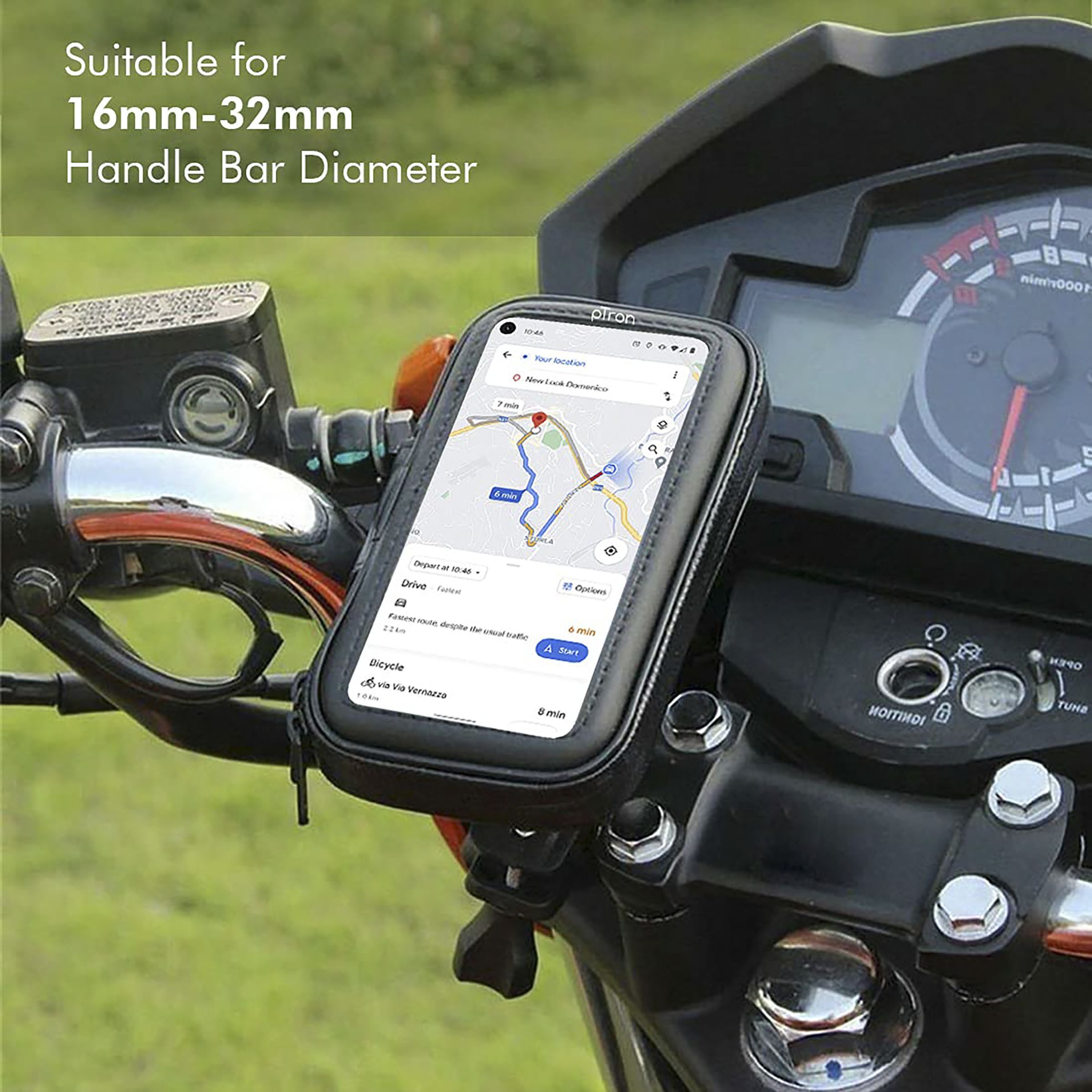 pTron Mount ST2B Mobile Phone Holder Case (Zip Lock & Cushion Pad, 140318062, Black)_5