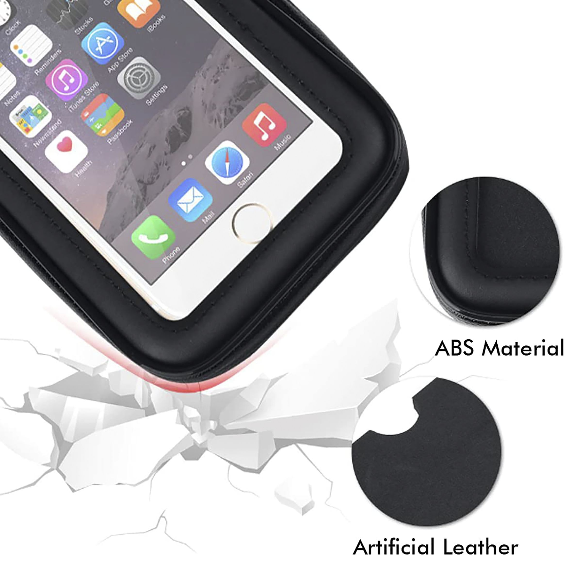 pTron Mount ST2B Mobile Phone Holder Case (Zip Lock & Cushion Pad, 140318062, Black)_7