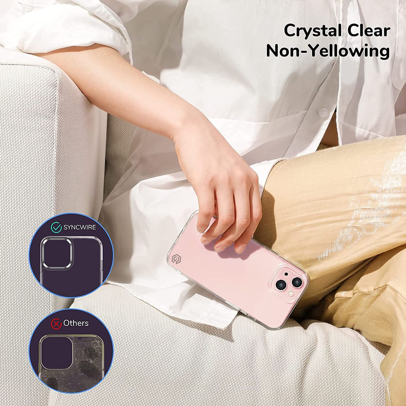 GRIPP Hard TPU & Polycarbonate Back Cover for Apple iPhone 13 (Air Cushion Technology, Clear) GRIPP Hard TPU & Polycarbonate Back Cover for Apple iPhone 13 (Air Cushion Technology, Clear)_5