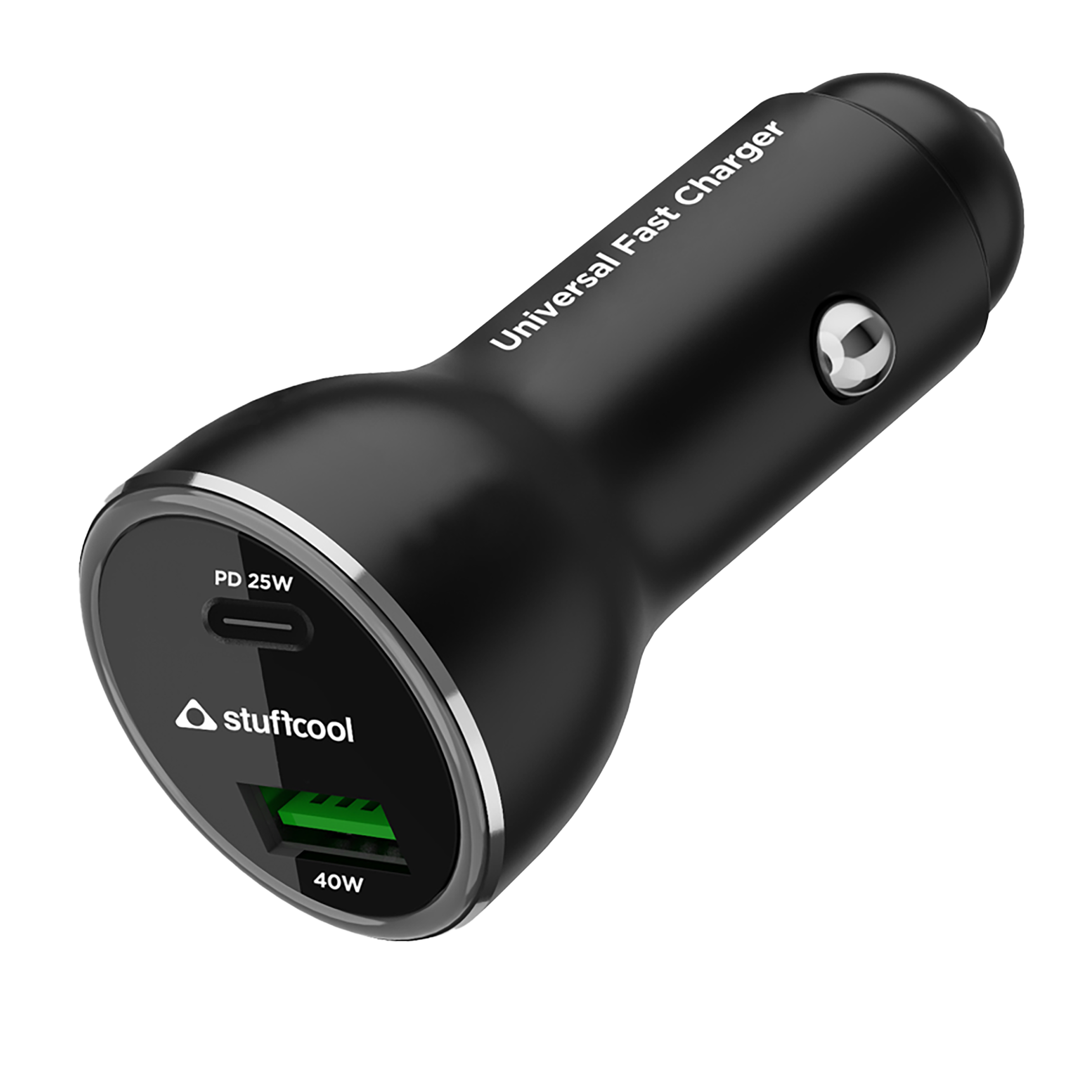 stuffcool Ultimus 65W Type A & Type C 2-Port Car Charger (Adapter Only, Aluminium Housing, Black)_1