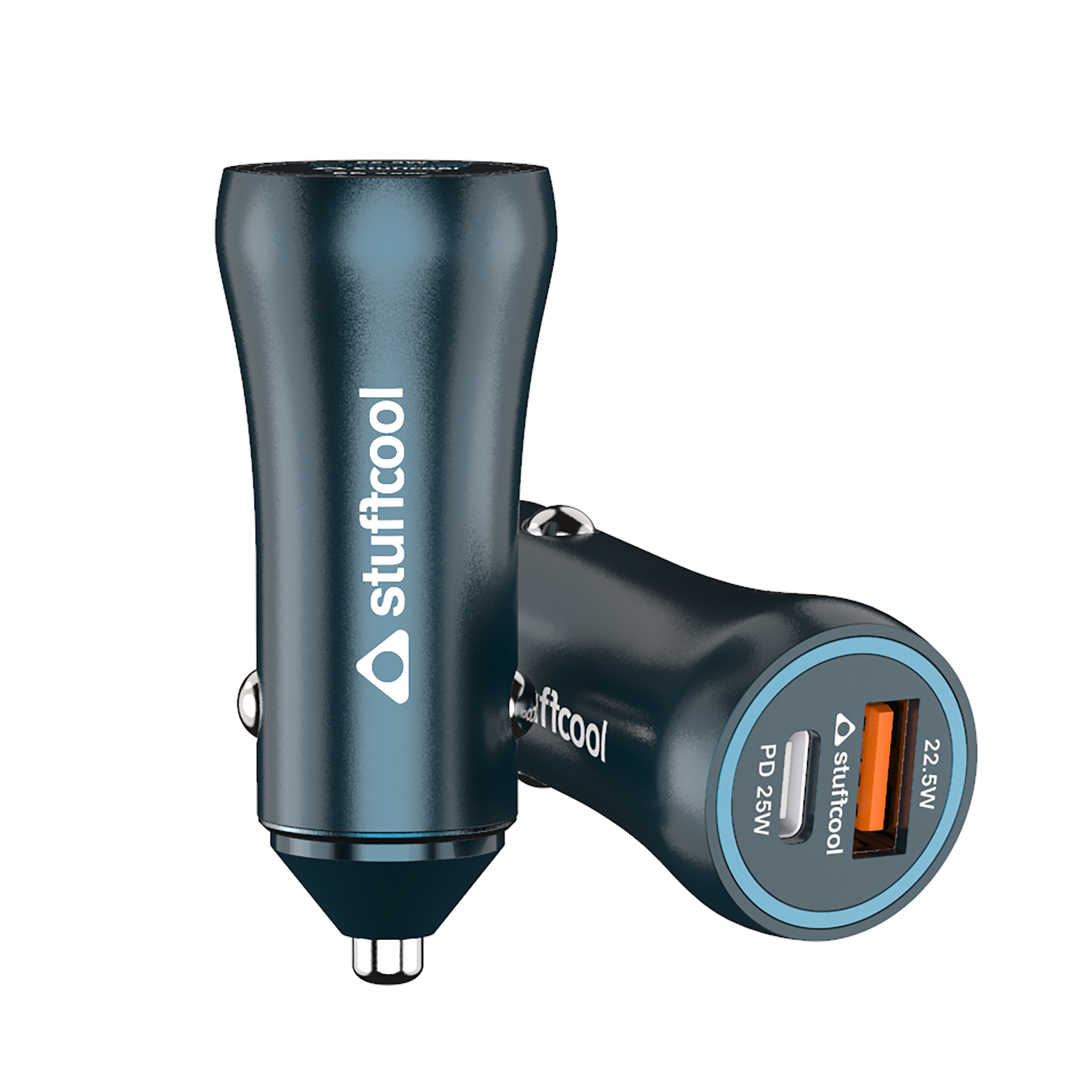 stuffcool Ultimus 47W Type A & Type C 2-Port Fast Car Charger (Adapter Only, Multi-Layer Safety System, Blue)_1