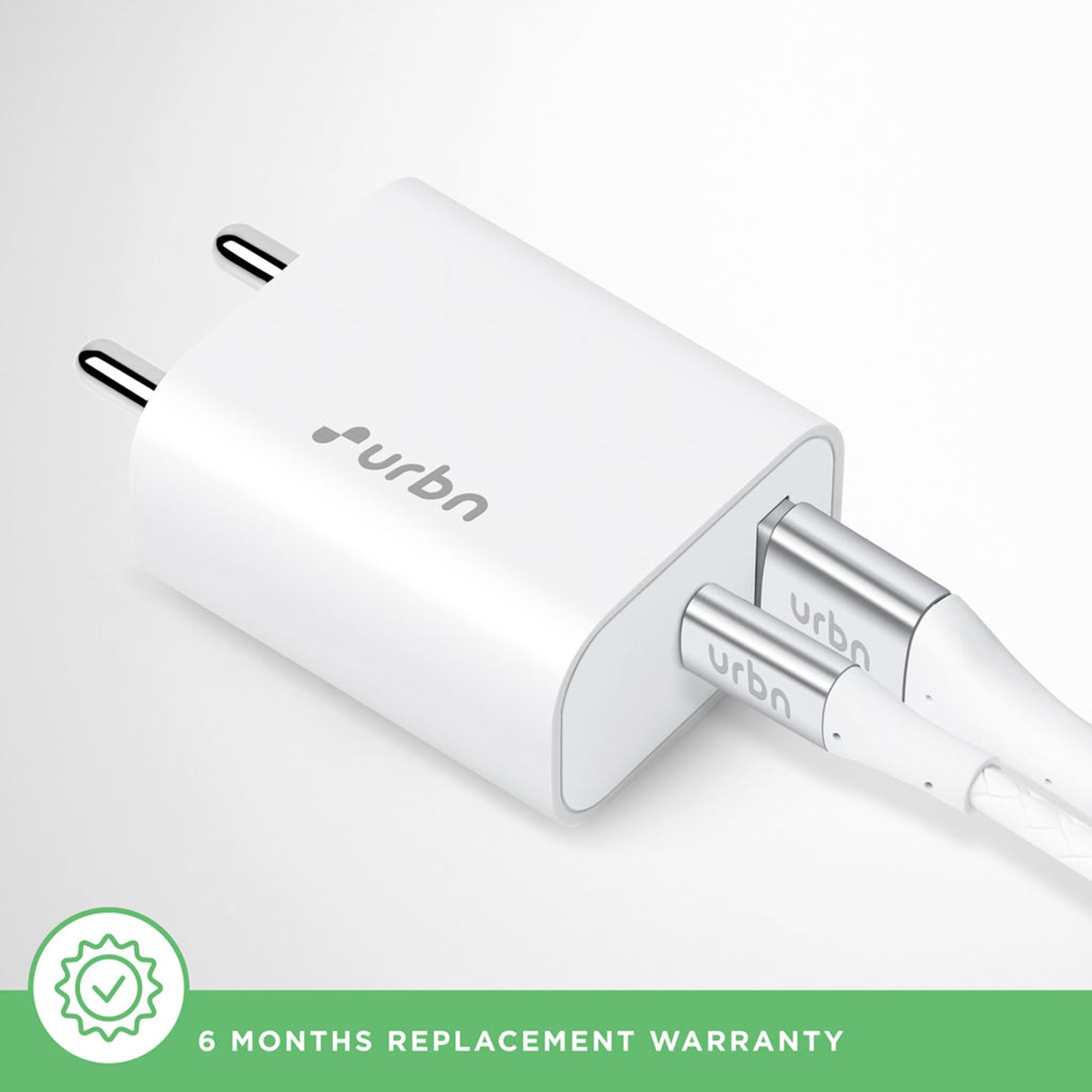 urbn 20W Type A & Type C 2-Port Fast Charger (Adapter Only, 4 Level of Protection, White)_4