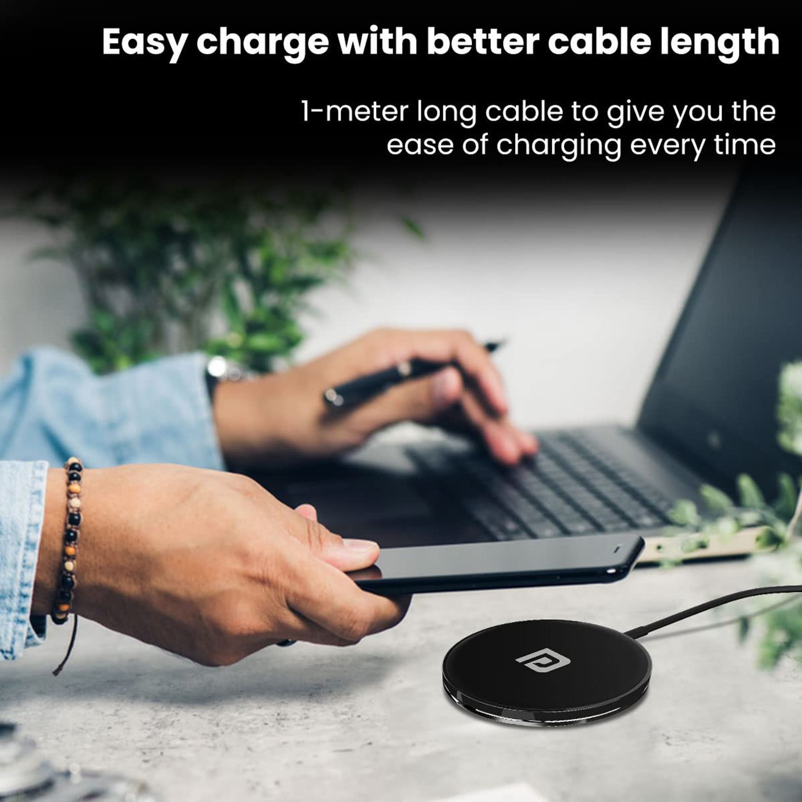 Portronics Freedom 15M 15W Wireless Charger for iPhone 12, 13 Series (Strong Alloy Build, Black)_6