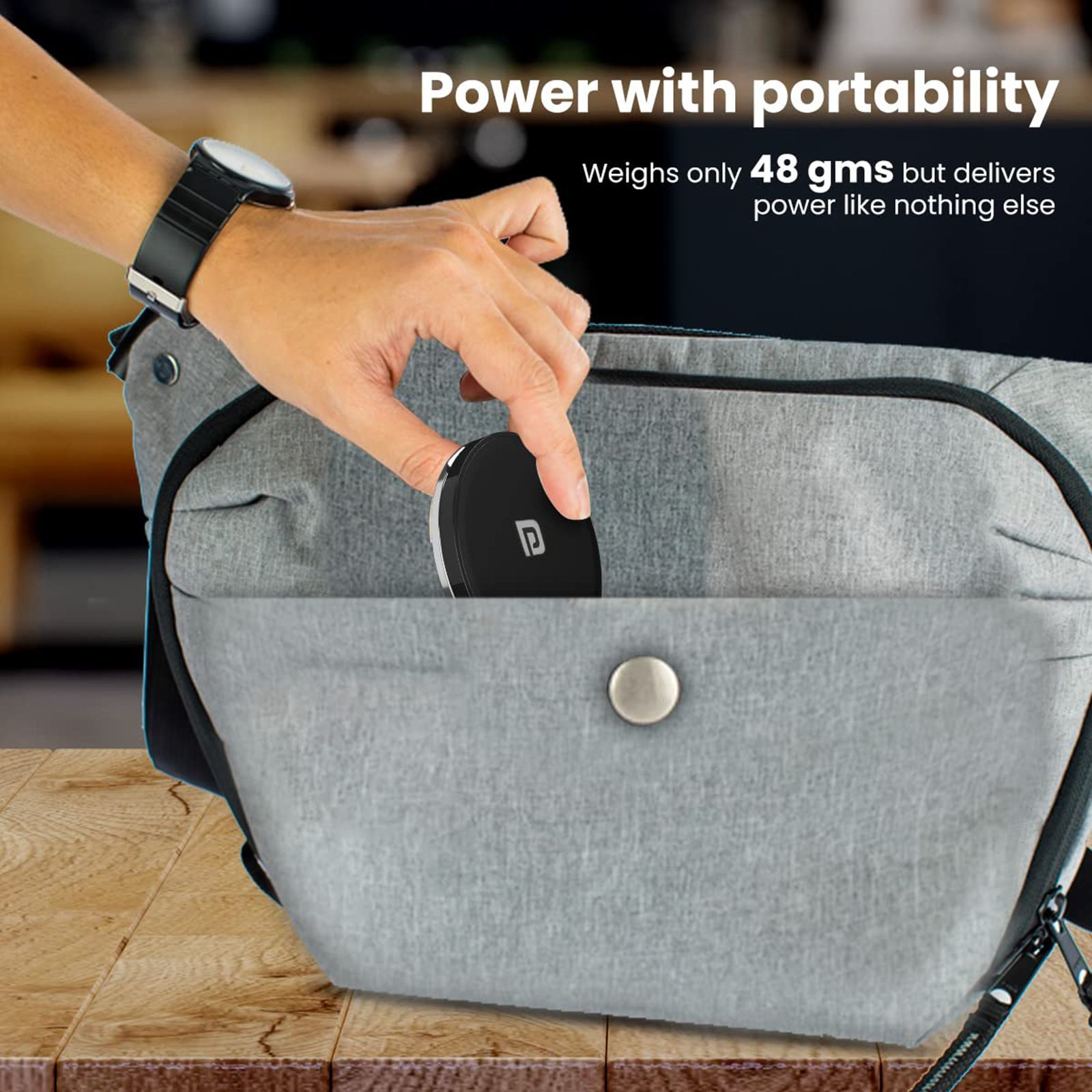 Portronics Freedom 15M 15W Wireless Charger for iPhone 12, 13 Series (Strong Alloy Build, Black)_9