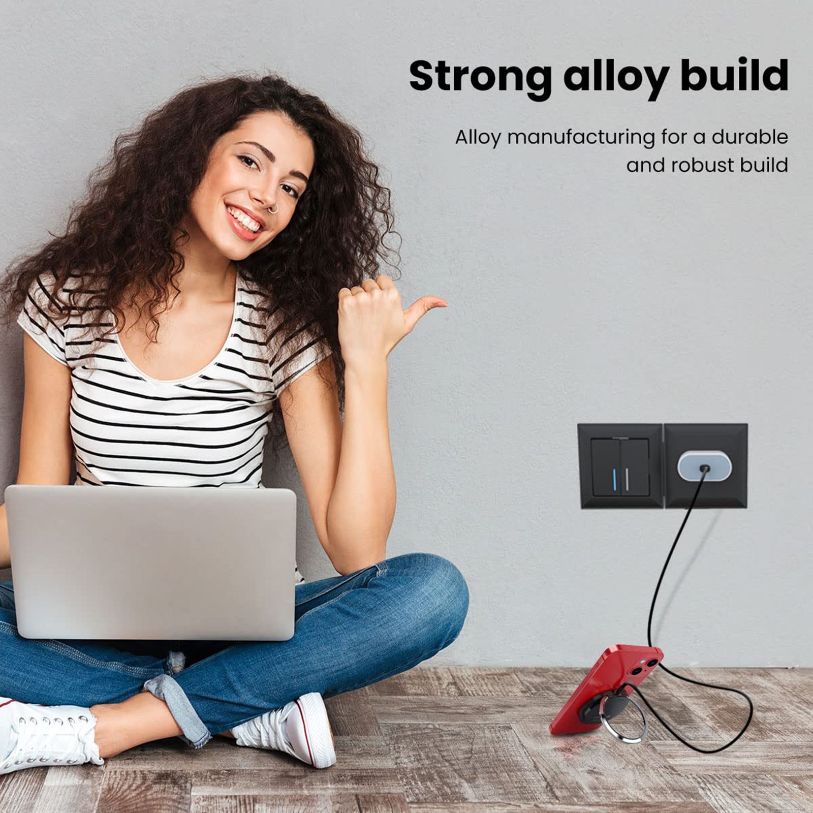 Portronics Freedom 15M 15W Wireless Charger for iPhone 12, 13 Series (Strong Alloy Build, Black)_3