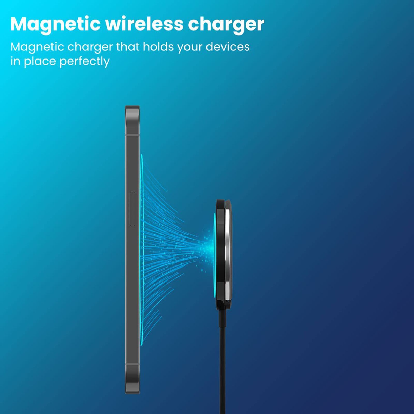 Portronics Freedom 15M 15W Wireless Charger for iPhone 12, 13 Series (Strong Alloy Build, Black)_4