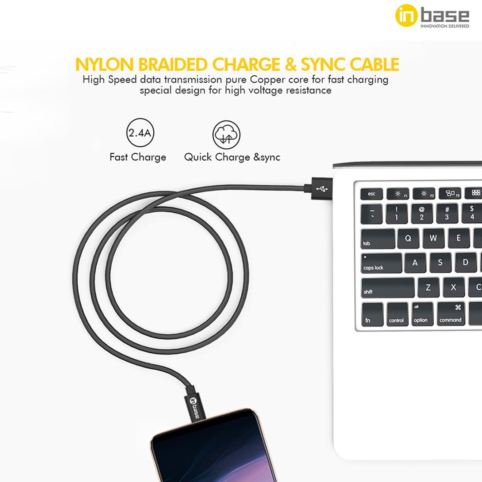 in base Type A to Type C 6.56 Feet (2M) Cable (Surface Dent Design, Black)_7