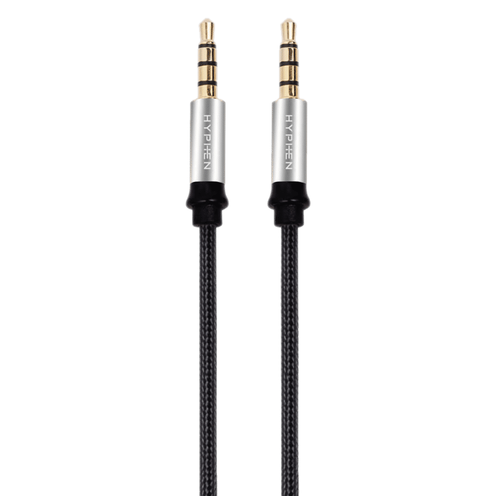 HYPHEN 3.5mm Aux to 3.5mm Aux 4.9 Feet (1.5M) Cable (Tangle-free Design, Black)_1