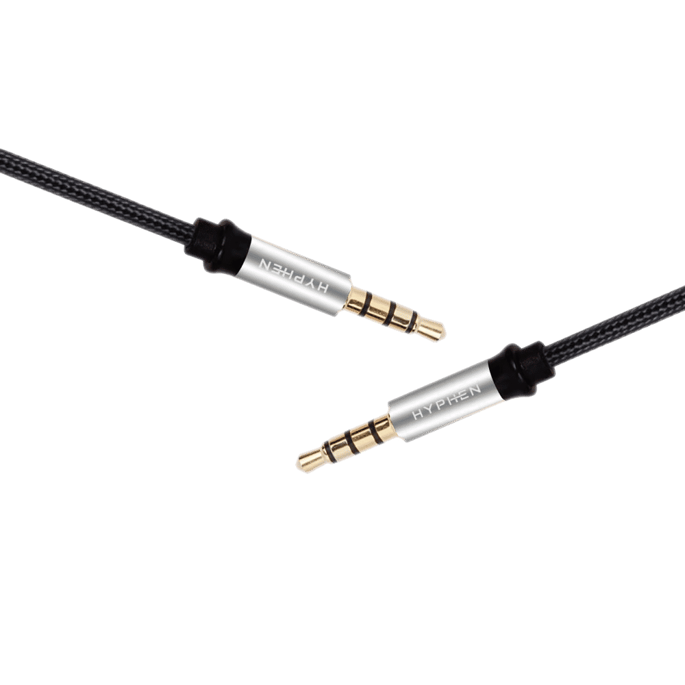 HYPHEN 3.5mm Aux to 3.5mm Aux 4.9 Feet (1.5M) Cable (Tangle-free Design, Black)_6