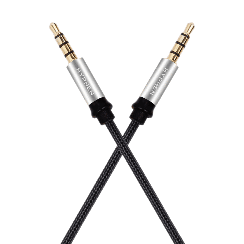 HYPHEN 3.5mm Aux to 3.5mm Aux 4.9 Feet (1.5M) Cable (Tangle-free Design, Black)_3