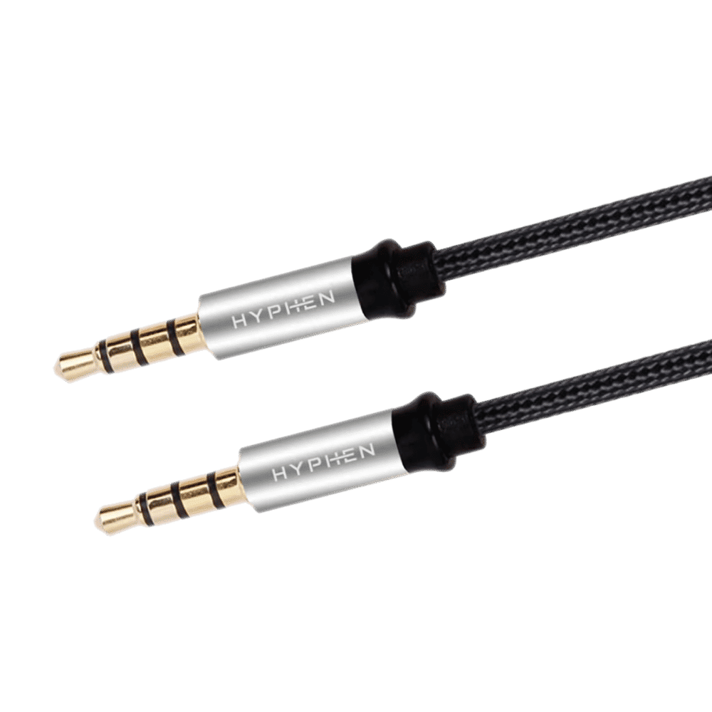 HYPHEN 3.5mm Aux to 3.5mm Aux 4.9 Feet (1.5M) Cable (Tangle-free Design, Black)_4