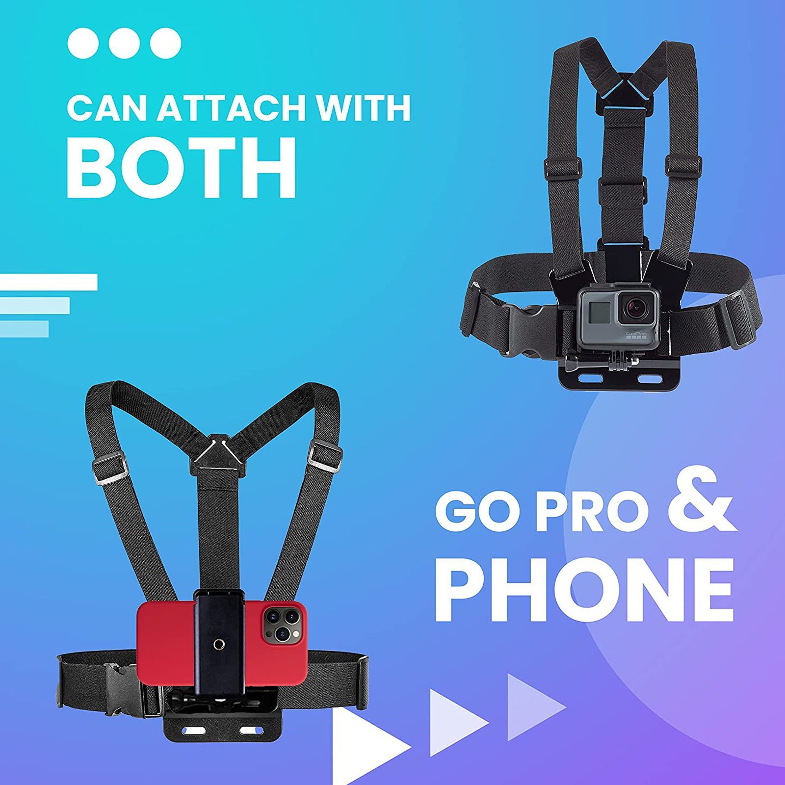 HIFFIN Adjustable Body Harness Chest Belt Strap for Camera and Mobile (Lightweight, Black)_3