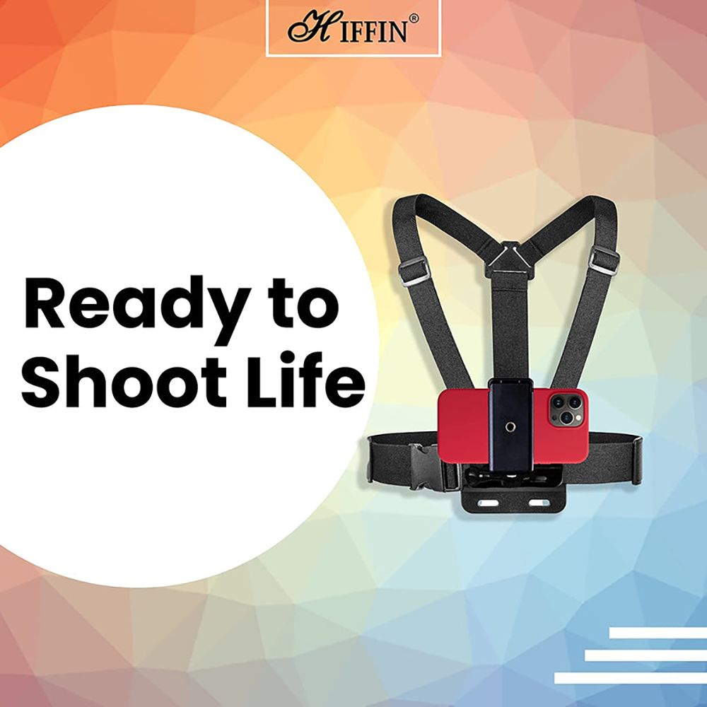 HIFFIN Adjustable Body Harness Chest Belt Strap for Camera and Mobile (Lightweight, Black)_4