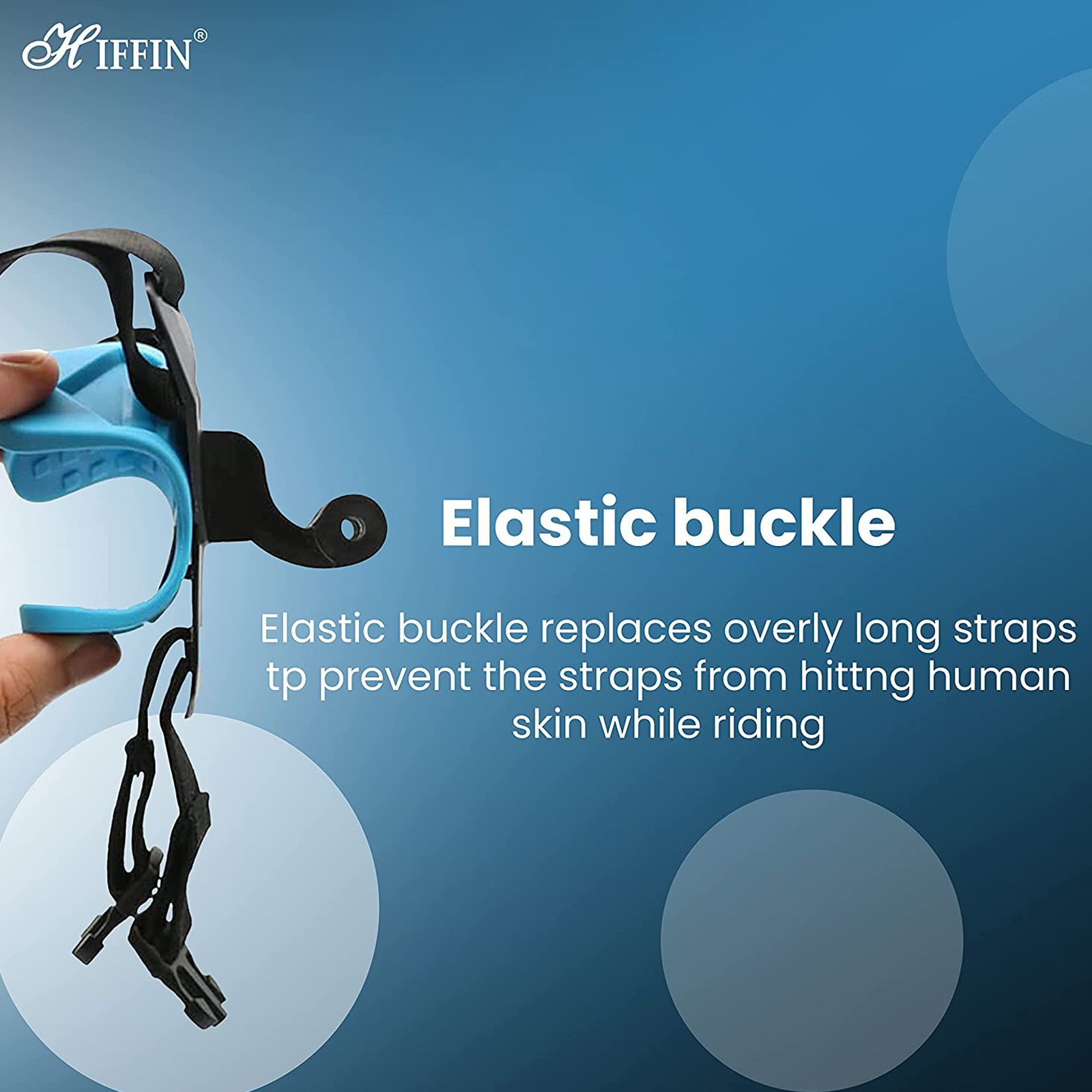 HIFFIN Helmet Chin Strap Mount for Camera (180 Degree Adjustable, Black & Blue)_5