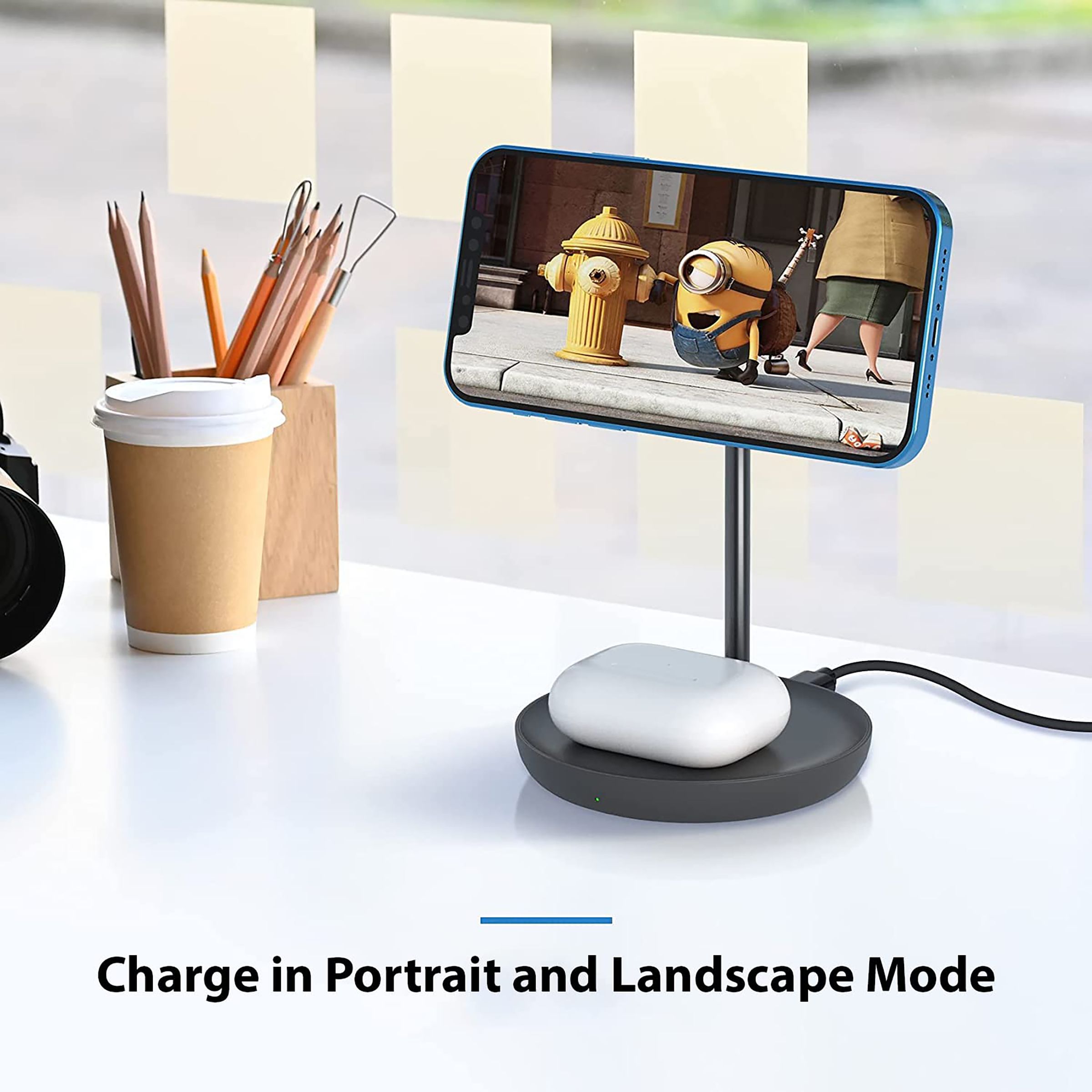 Unigen Magtec 200 15W 2-in-1 Wireless Charger for iPhone 14, 13, 12 Series & AirPods 2, 3, Pro (Qi Compatible, Black)_7