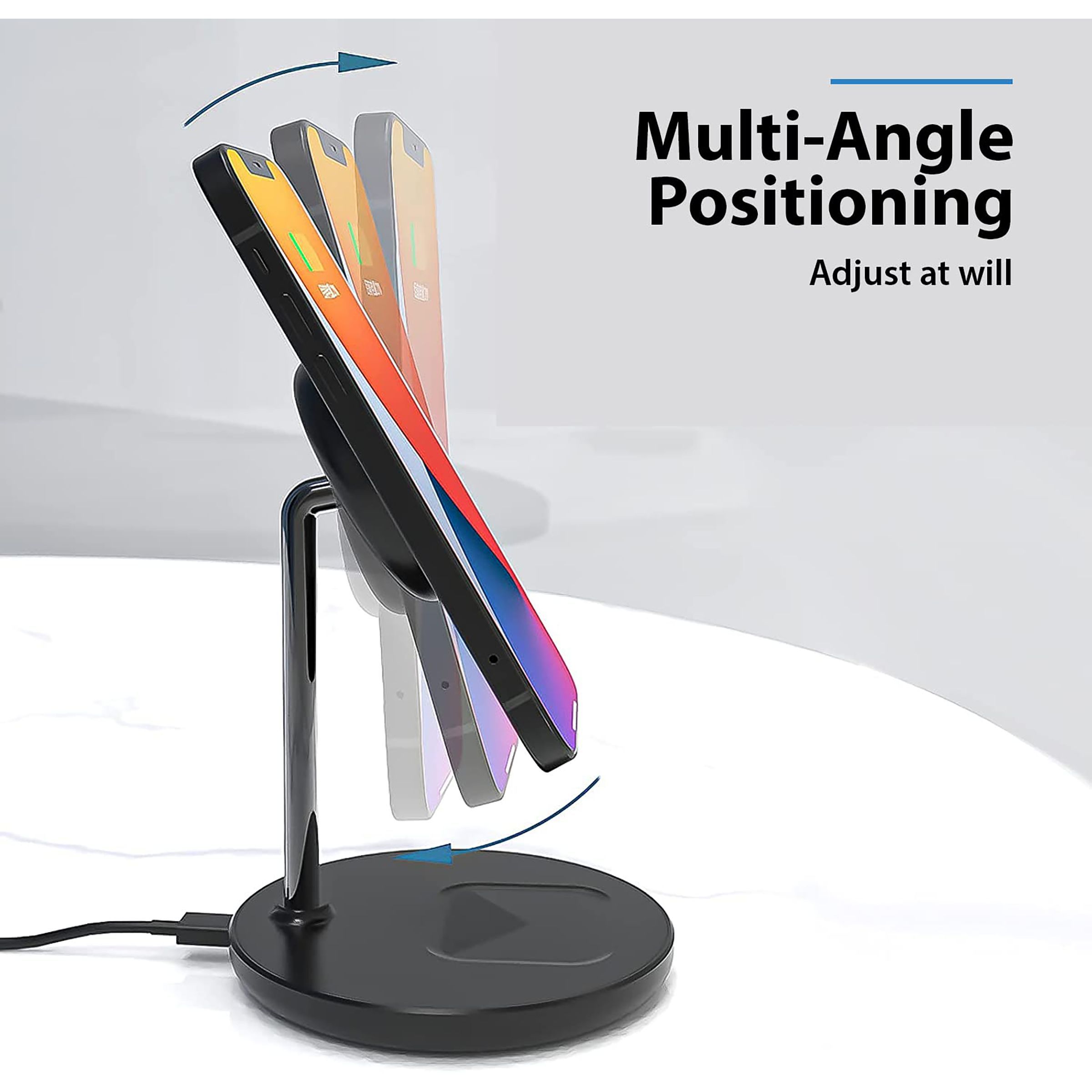 Unigen Magtec 200 15W 2-in-1 Wireless Charger for iPhone 14, 13, 12 Series & AirPods 2, 3, Pro (Qi Compatible, Black)_3