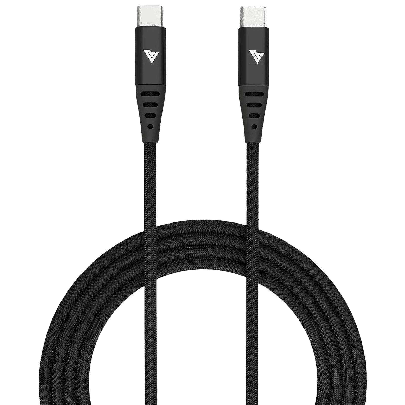 VAKU LUXOS Duratuf Type C to Type C 4.9 Feet (1.5M) Cable (PET Braided, Black) VAKU LUXOS Duratuf Type C to Type C 4.9 Feet (1.5M) Cable (PET Braided, Black)_1