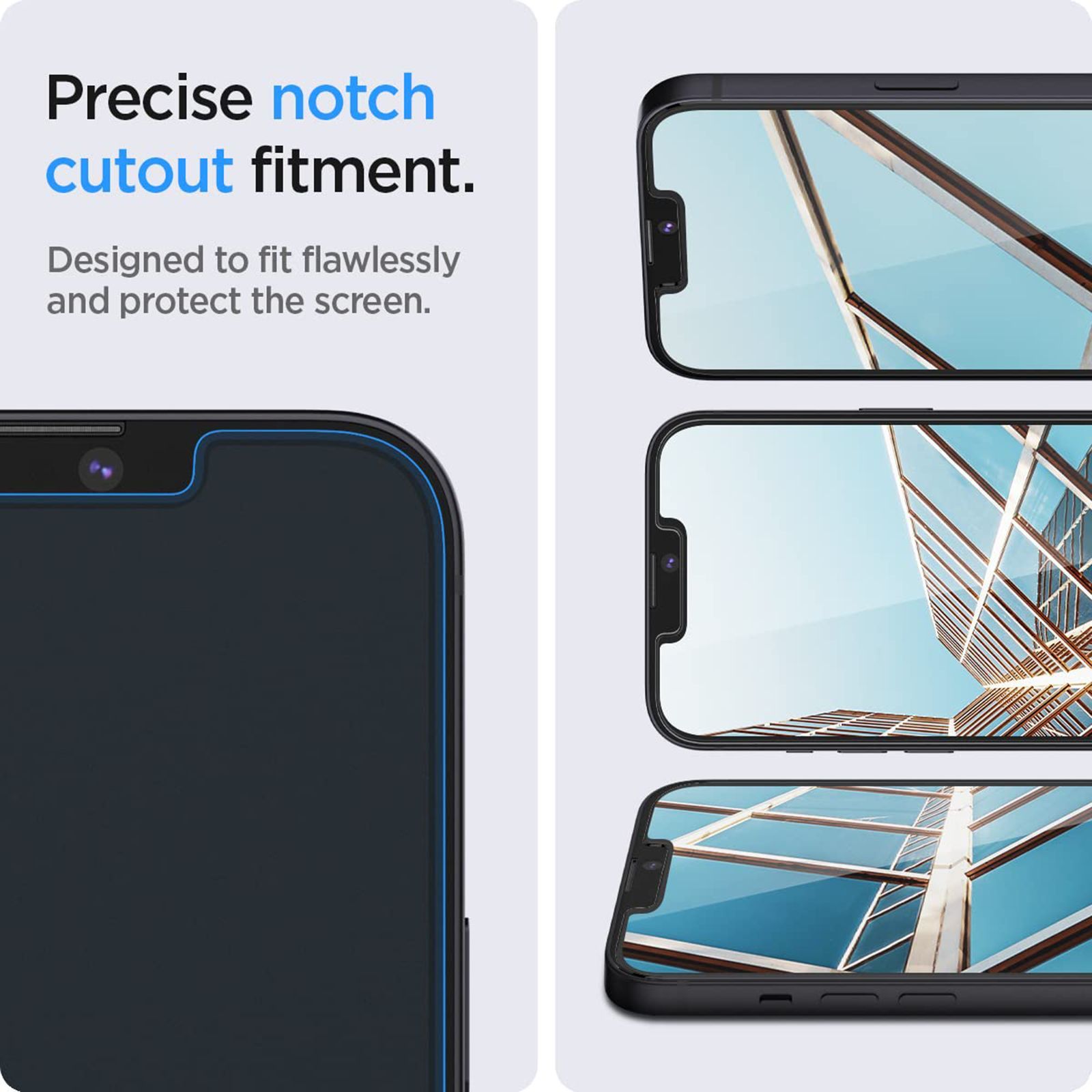 spigen GLAS.tR EZ Fit Screen Protector for Apple iPhone 13, 13 Mini, 13 Pro Max (Fingerprint Resistant)_5