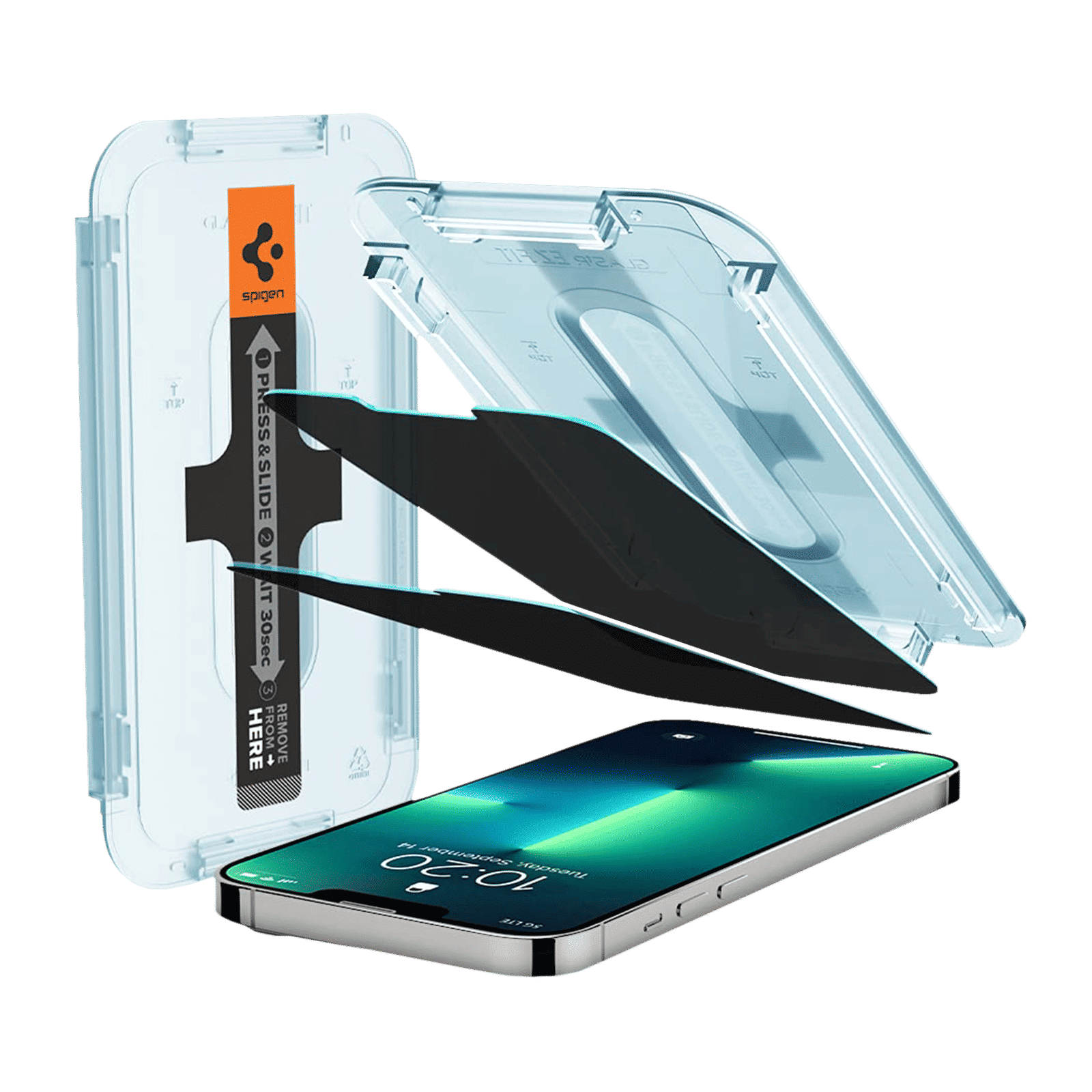 Spigen EZ FIT GLAS.tR Privacy Tempered Glass for Apple iPhone 13, 13 Pro (Oleophobic Coating) Spigen EZ FIT GLAS.tR Privacy Tempered Glass for Apple iPhone 13, 13 Pro (Oleophobic Coating)_4