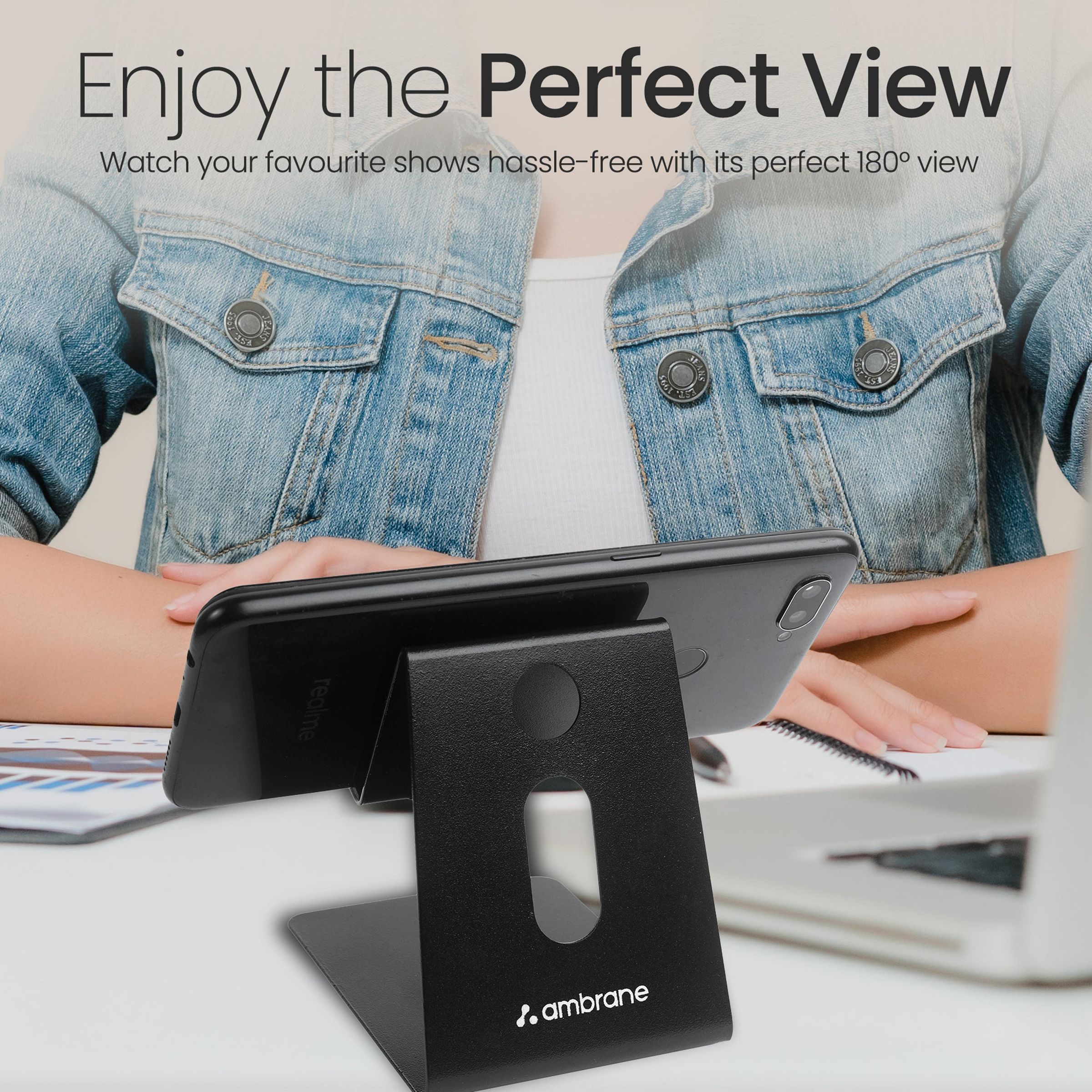 ambrane Anti Skid Holder For Mobiles (Multipurpose Stand, Black)_8