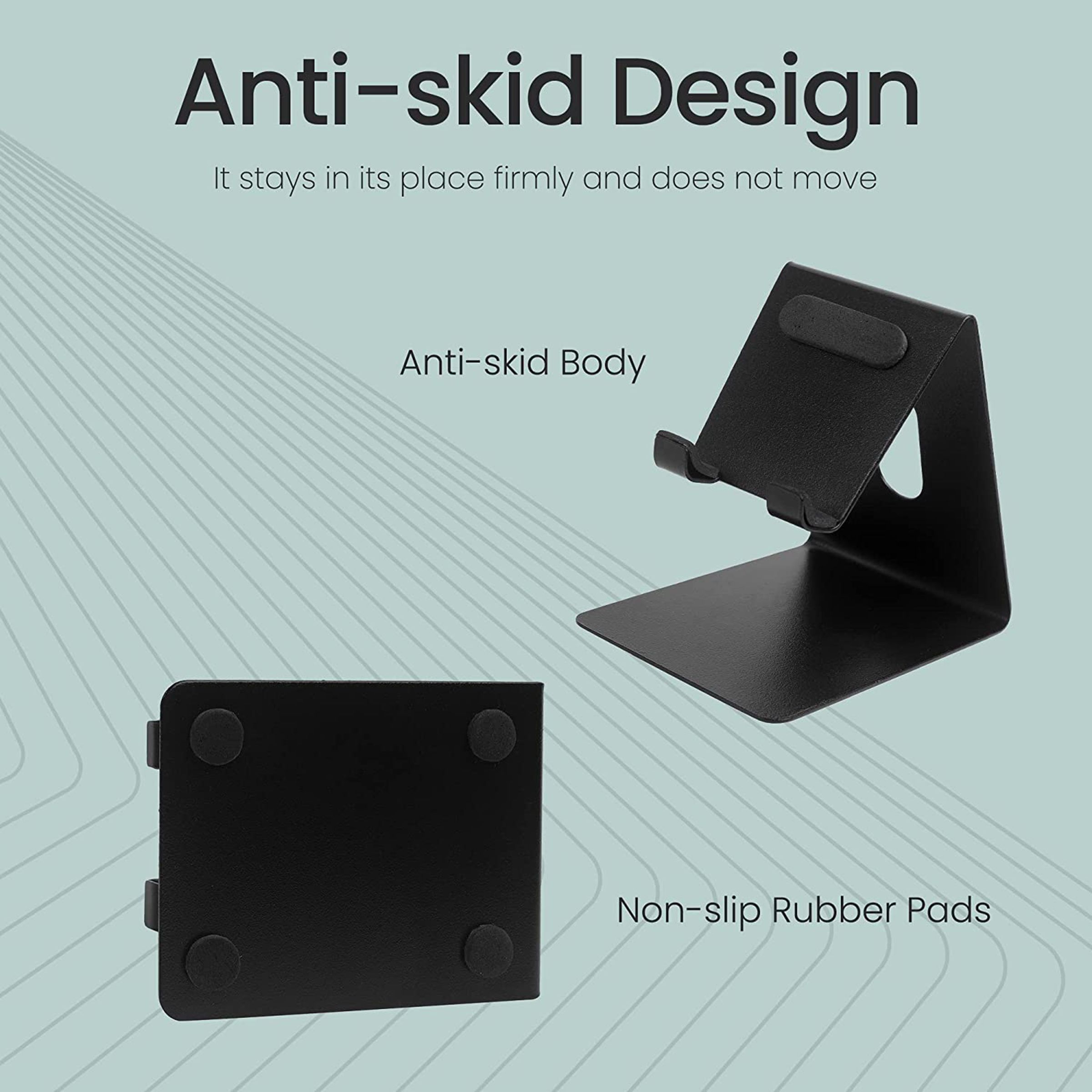 ambrane Anti Skid Holder For Mobiles (Multipurpose Stand, Black)_11