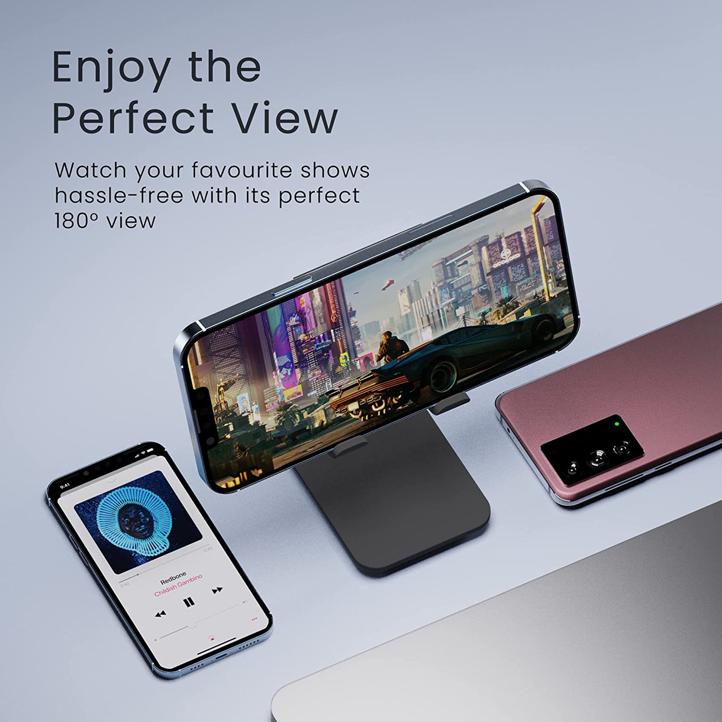 ambrane Anti Skid Holder For Mobiles (Multipurpose Stand, Black)_12