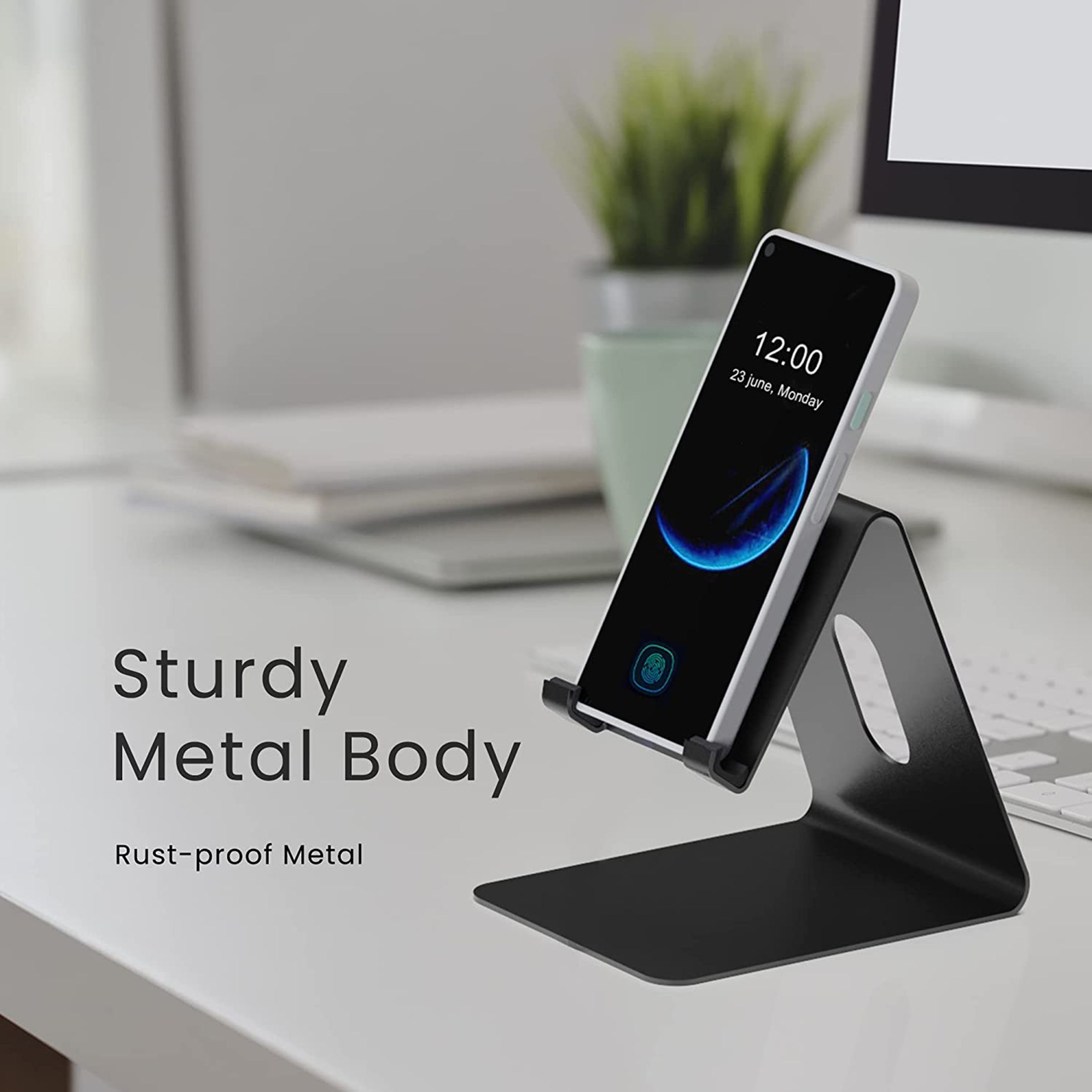 ambrane Anti Skid Holder For Mobiles (Multipurpose Stand, Black)_14