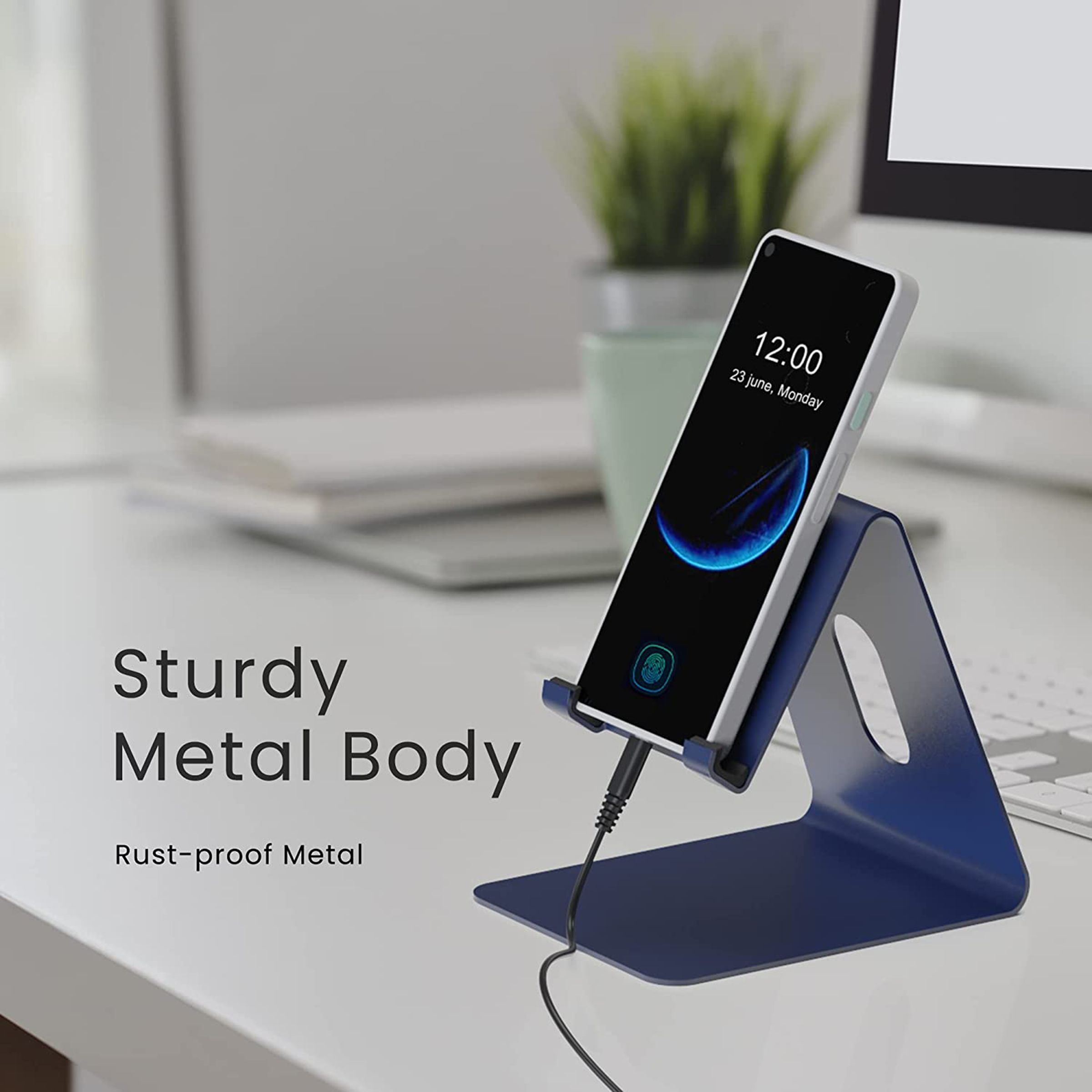 ambrane Anti Skid Holder For Mobiles (Multipurpose Stand, Blue)_10