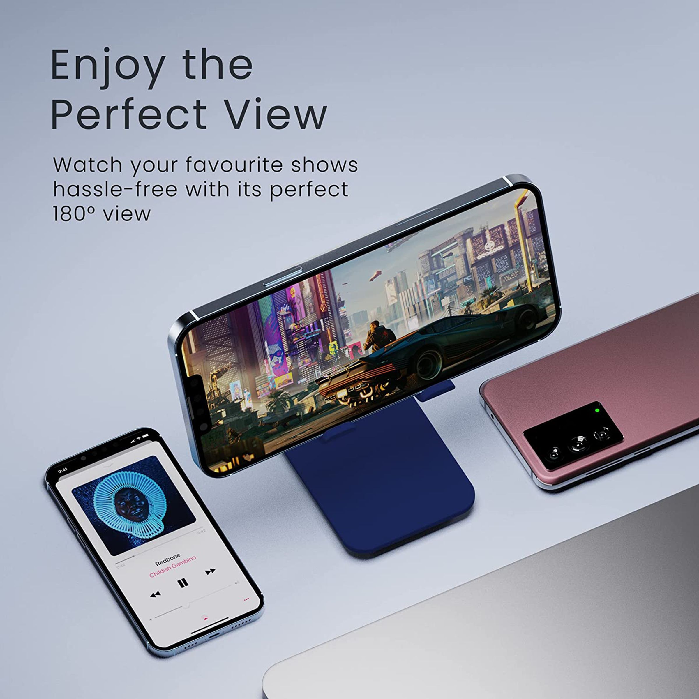 ambrane Anti Skid Holder For Mobiles (Multipurpose Stand, Blue)_11